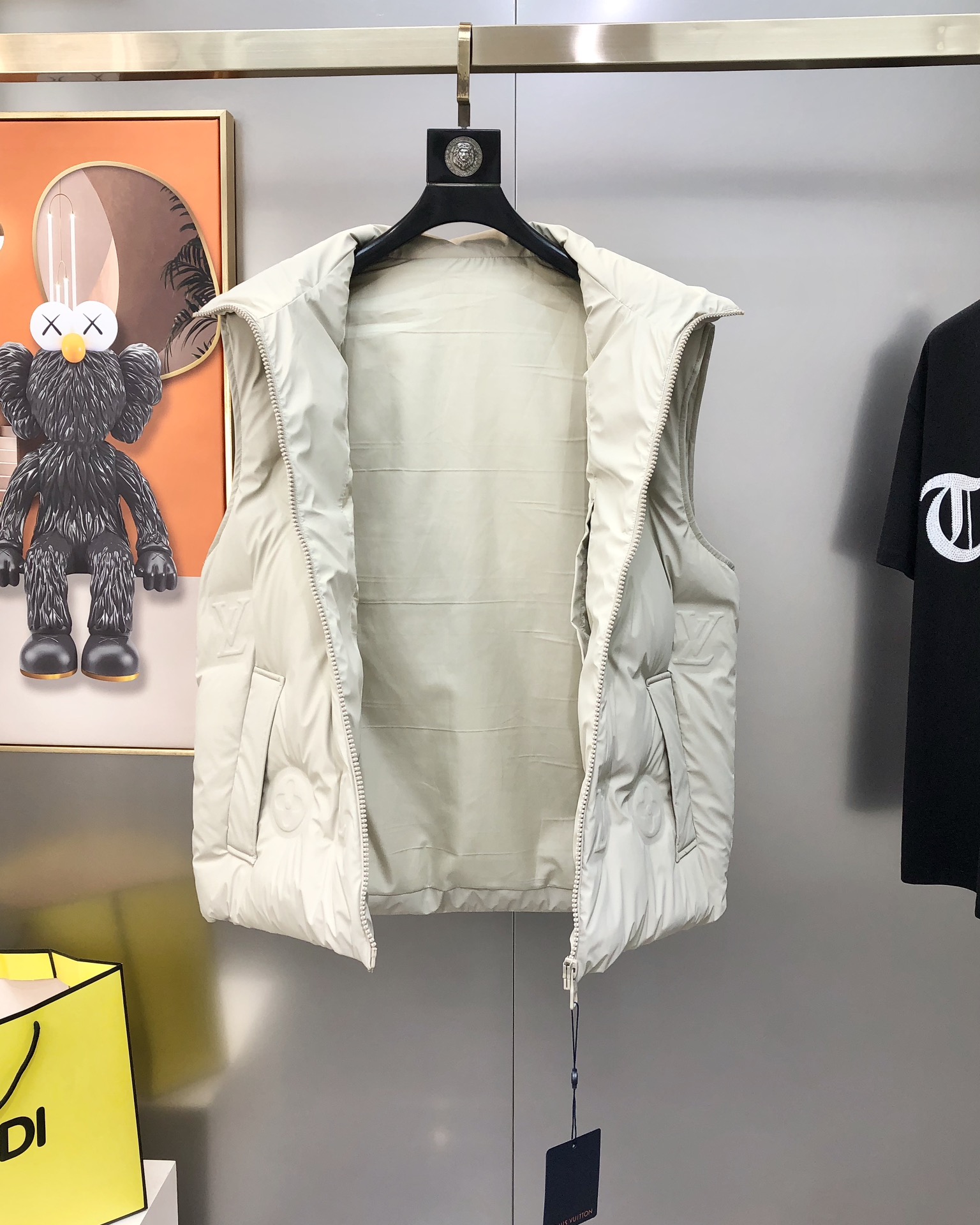 Louis Vuitton Male Down Vest White Duck Down Black M-l-xl