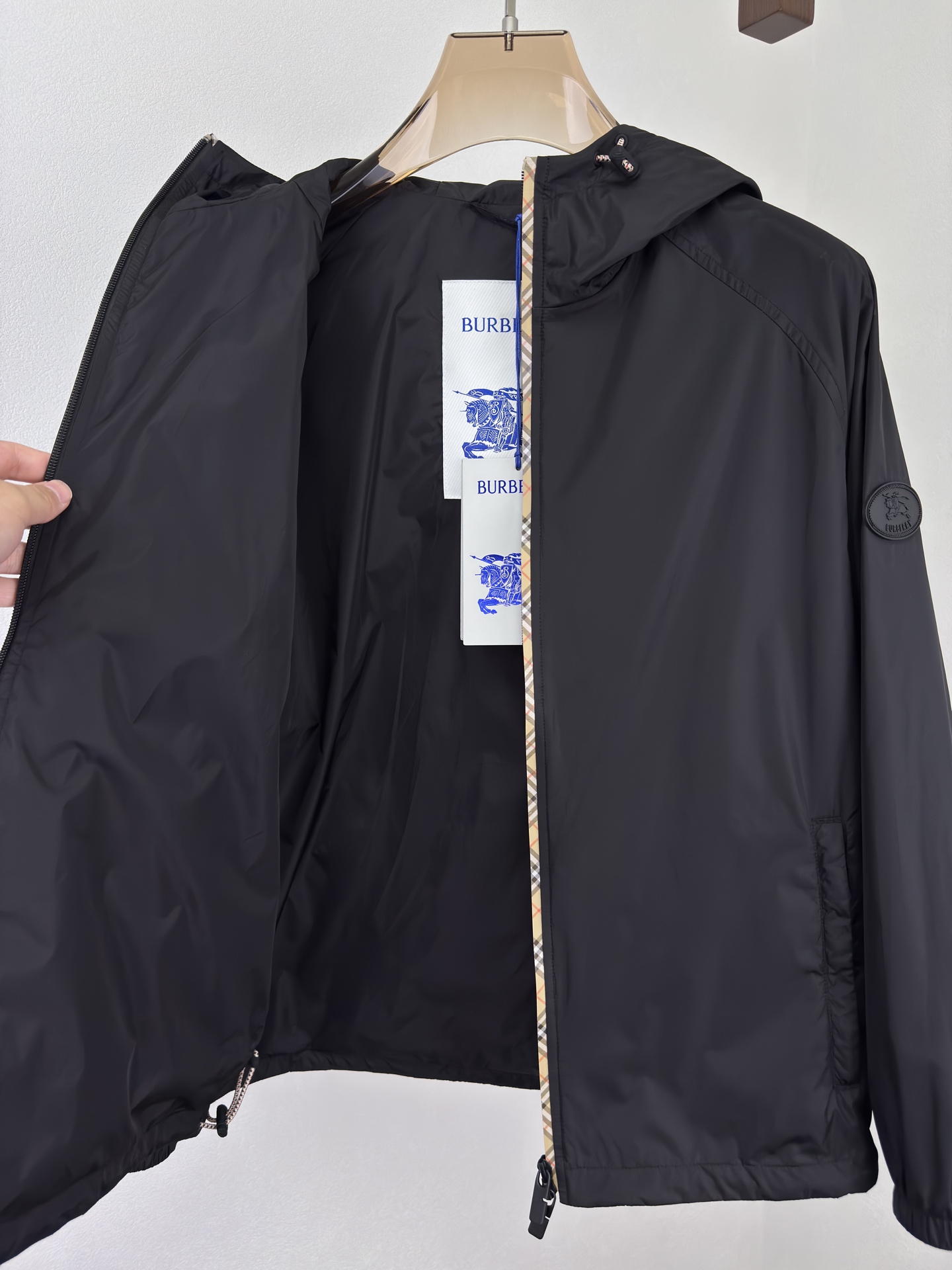 Burberry Basic Clothing Cotton Black Hooded M-xl