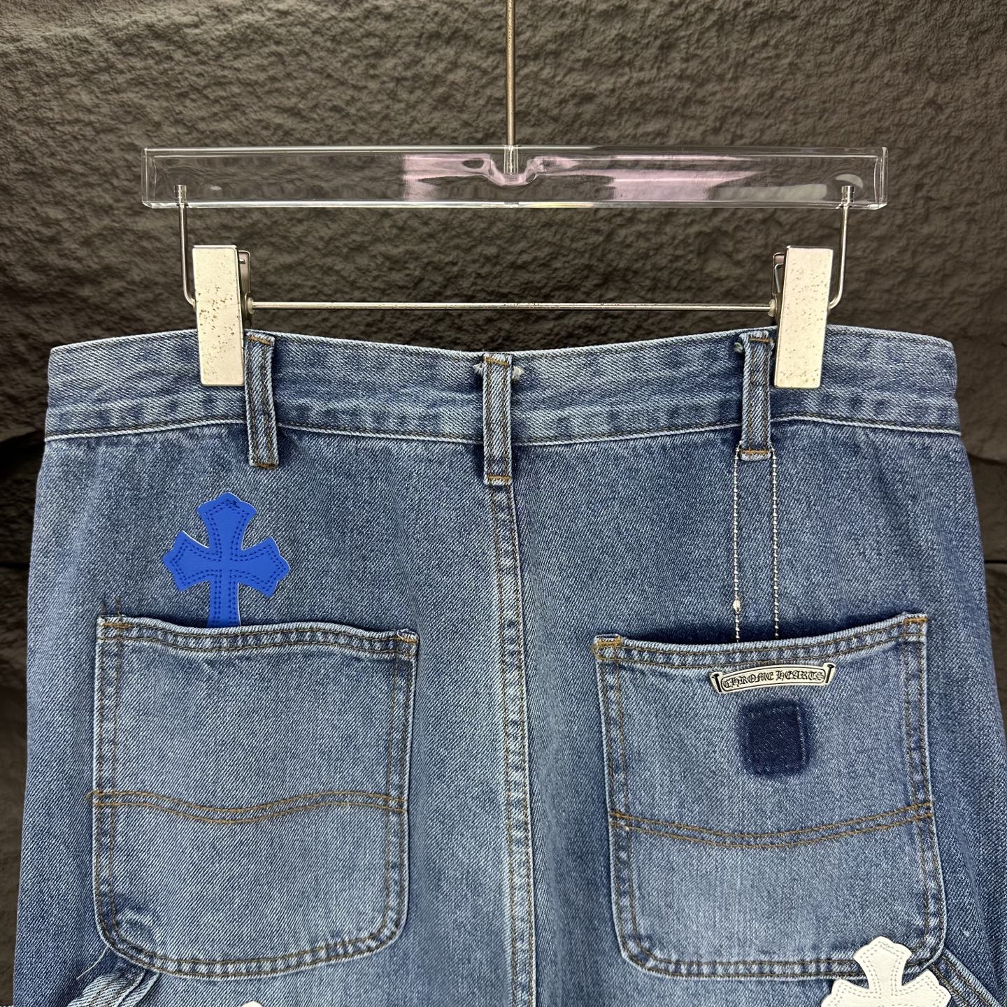 Chrome Hearts Couple Jeans Blue Loose Fit
