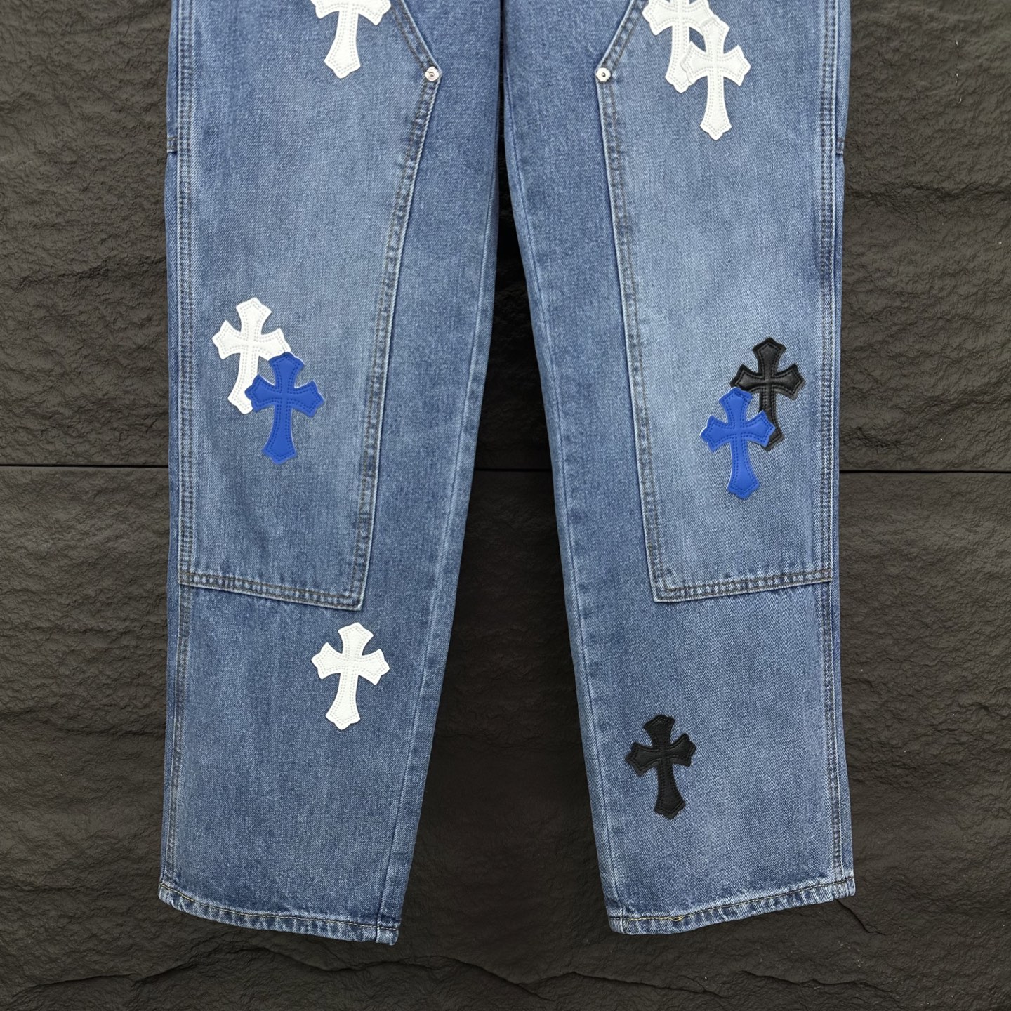 Chrome Hearts Couple Jeans Blue Loose Fit