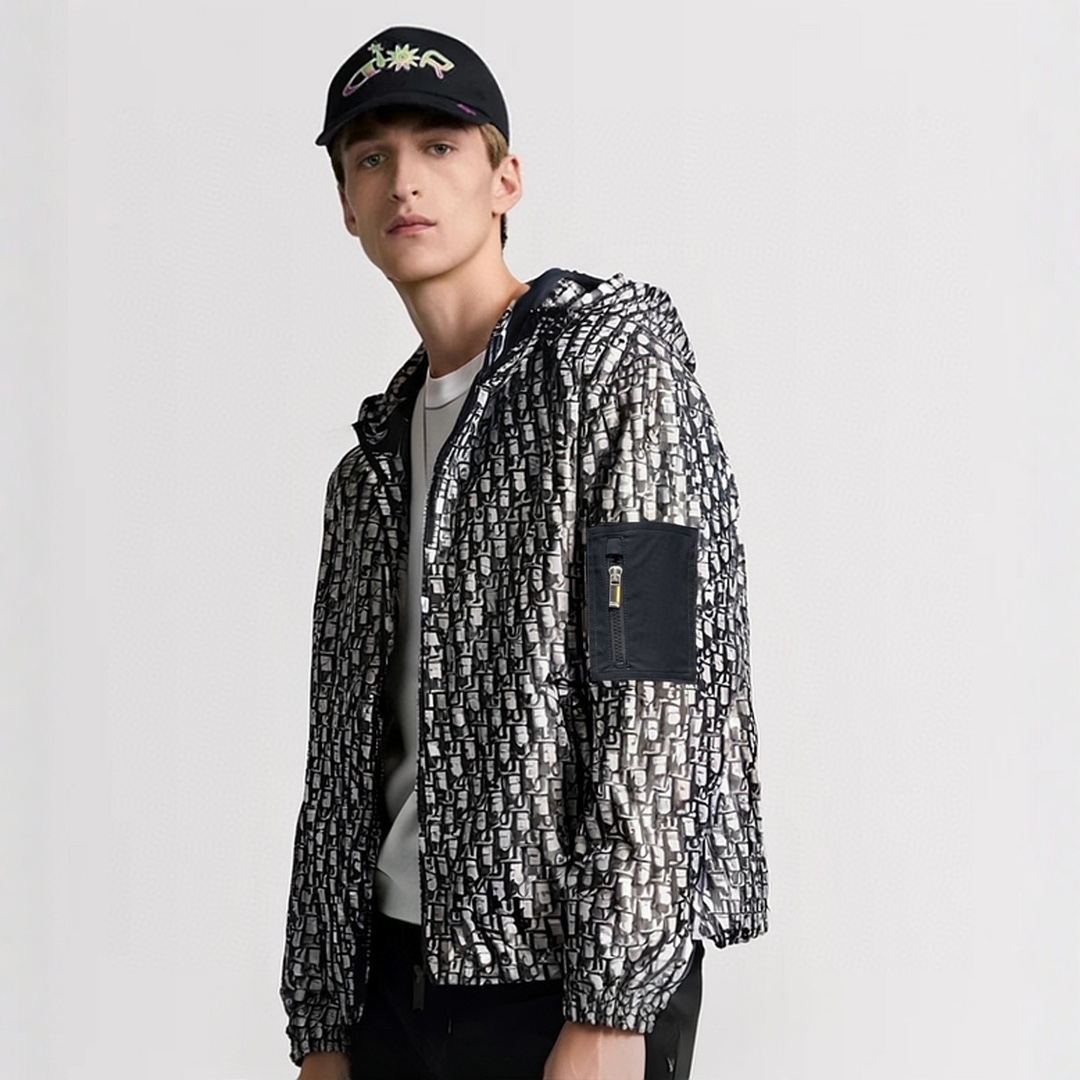 Dior Couple Jacket Cotton Blue Hooded L-54-48-56-50-52