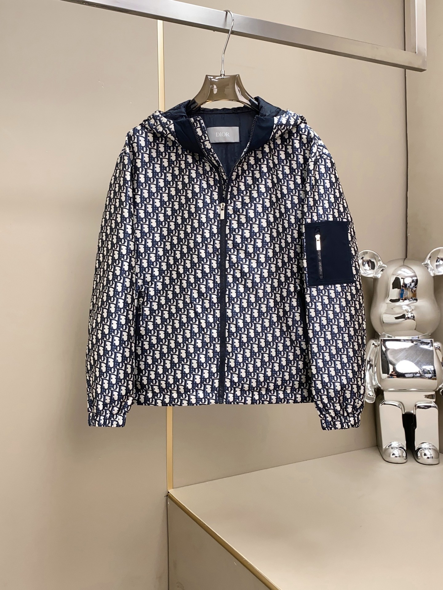 Dior Couple Jacket Cotton Blue Hooded L-54-48-56-50-52