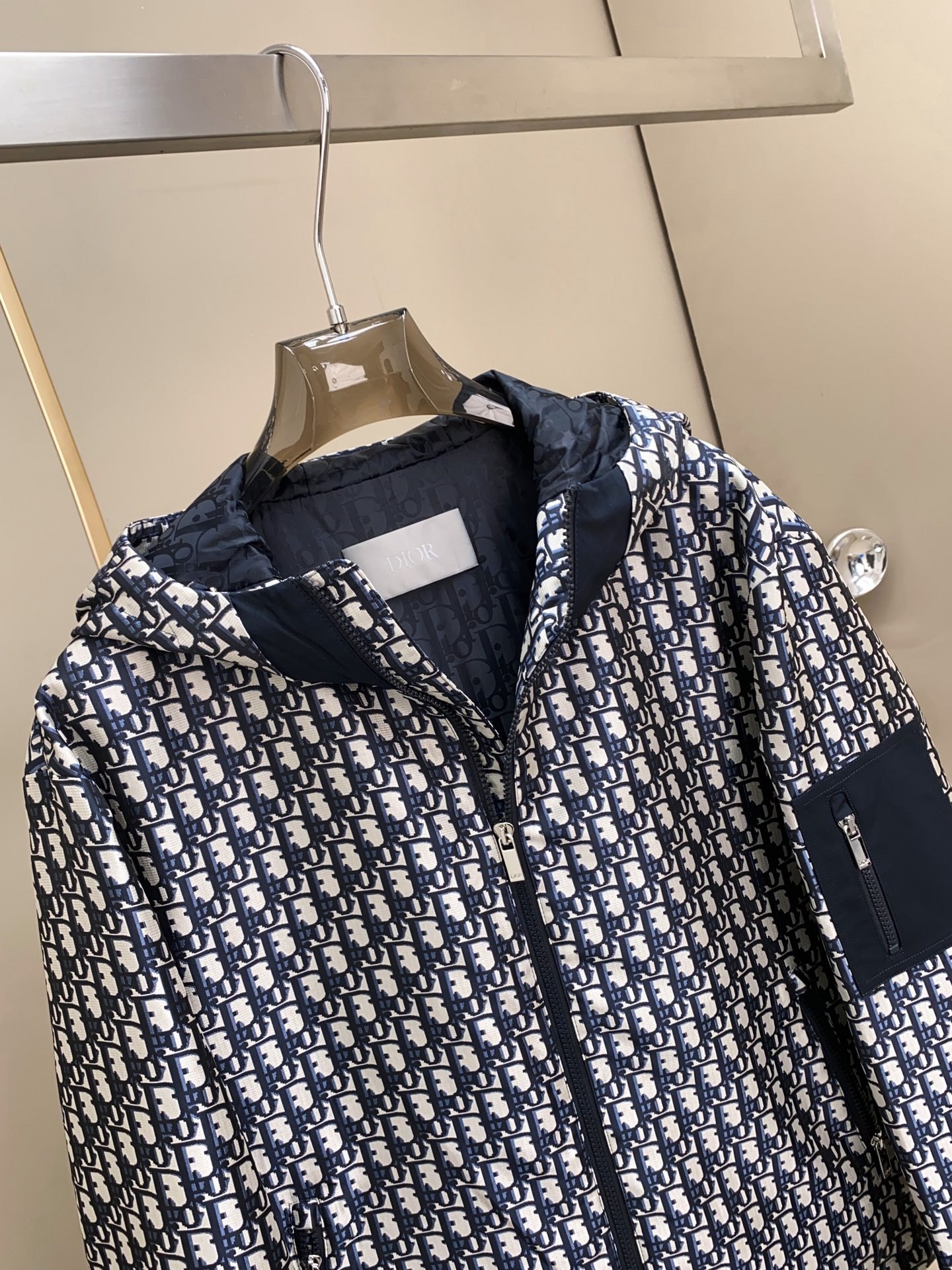 Dior Couple Jacket Cotton Blue Hooded L-54-48-56-50-52