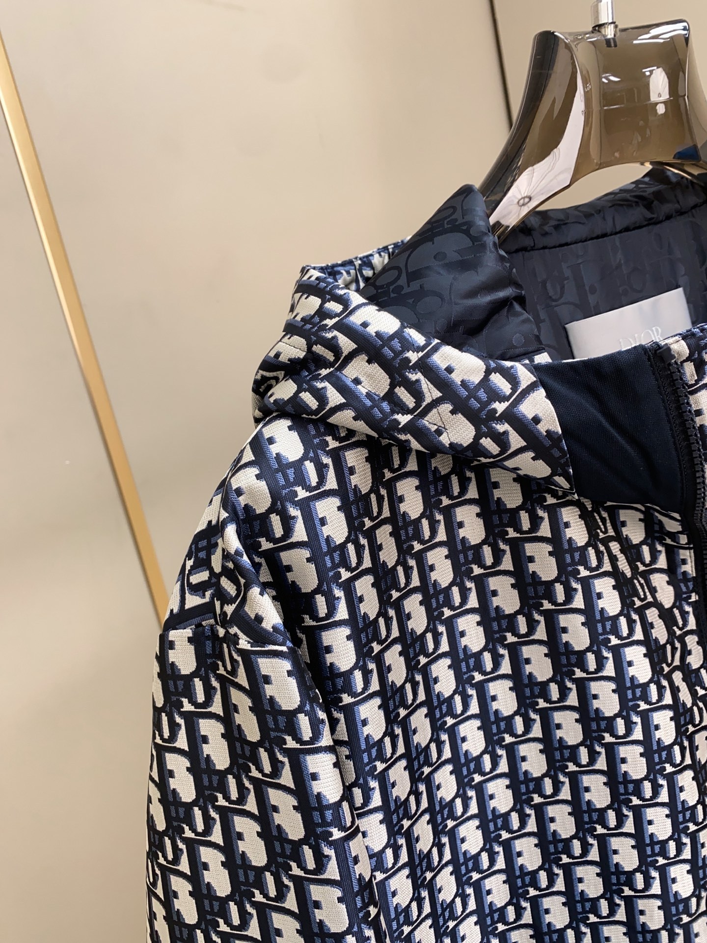 Dior Couple Jacket Cotton Blue Hooded L-54-48-56-50-52