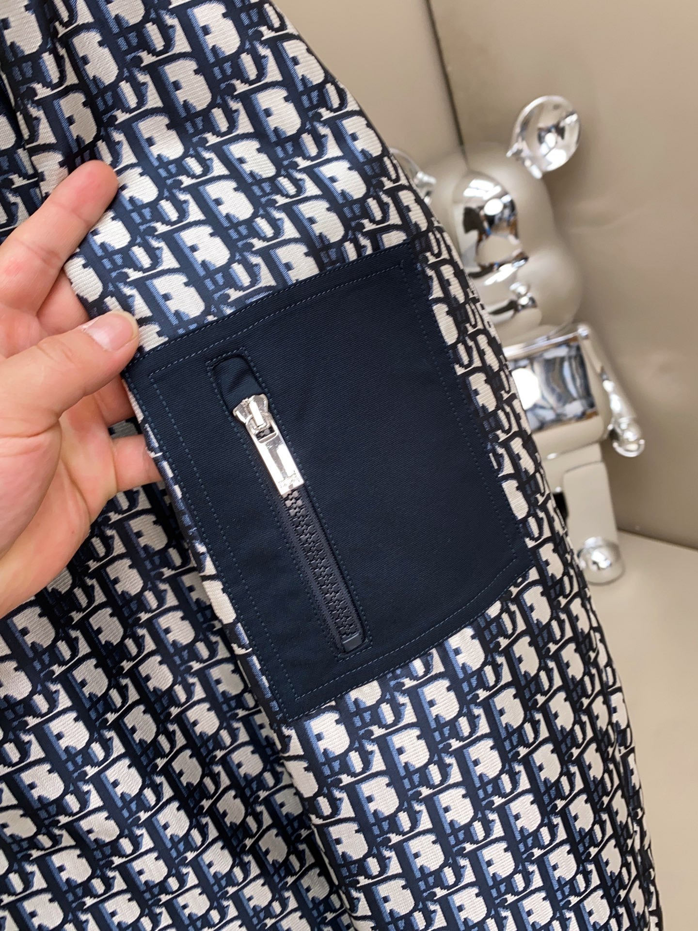 Dior Couple Jacket Cotton Blue Hooded L-54-48-56-50-52