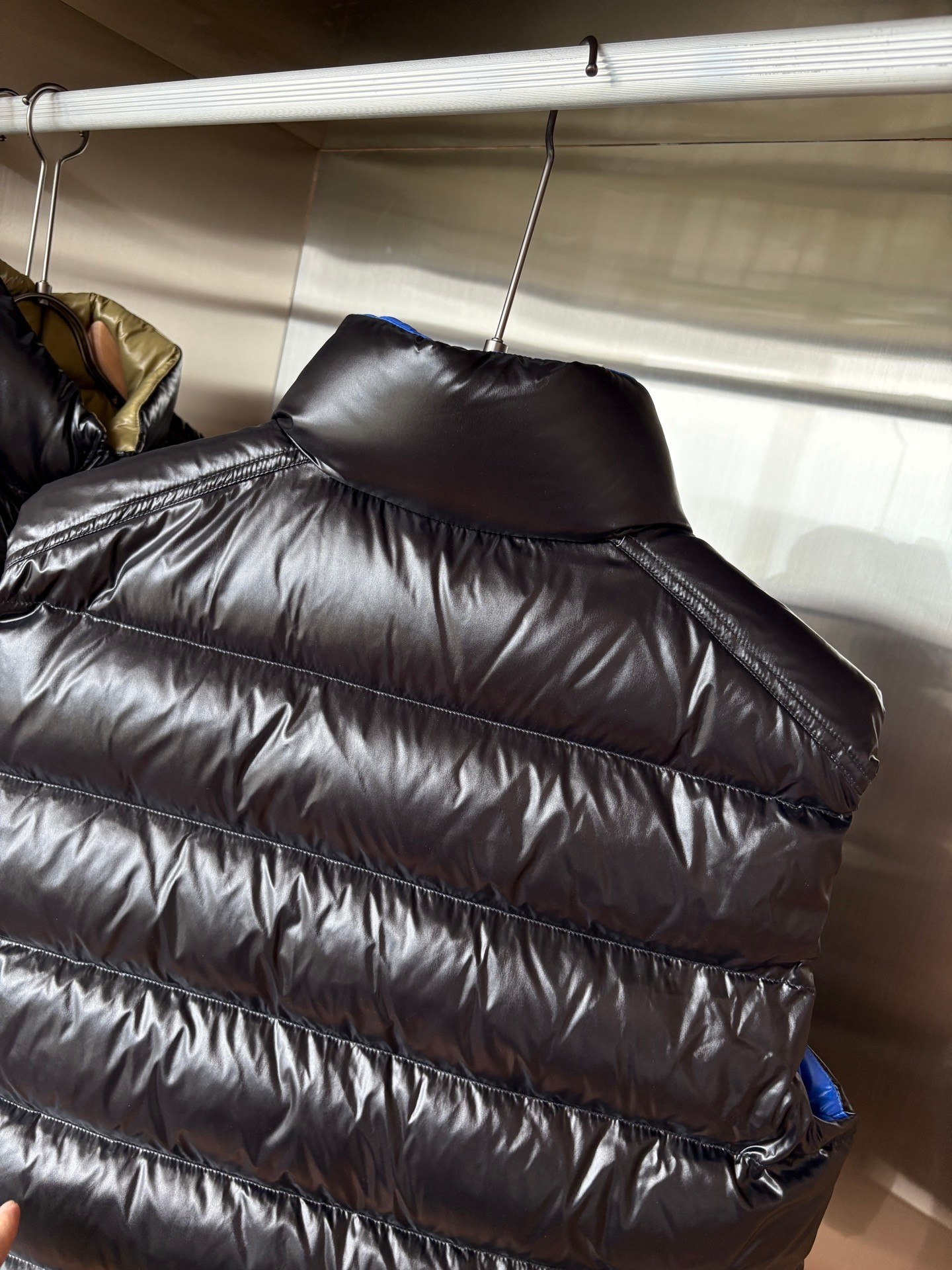 Moncler Down Vest White Duck Down Black Striped M-l-xl