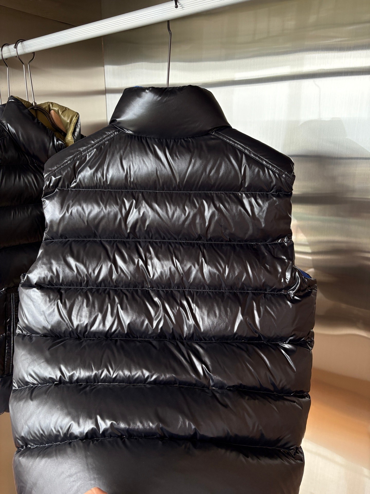 Moncler Down Vest White Duck Down Black Striped M-l-xl