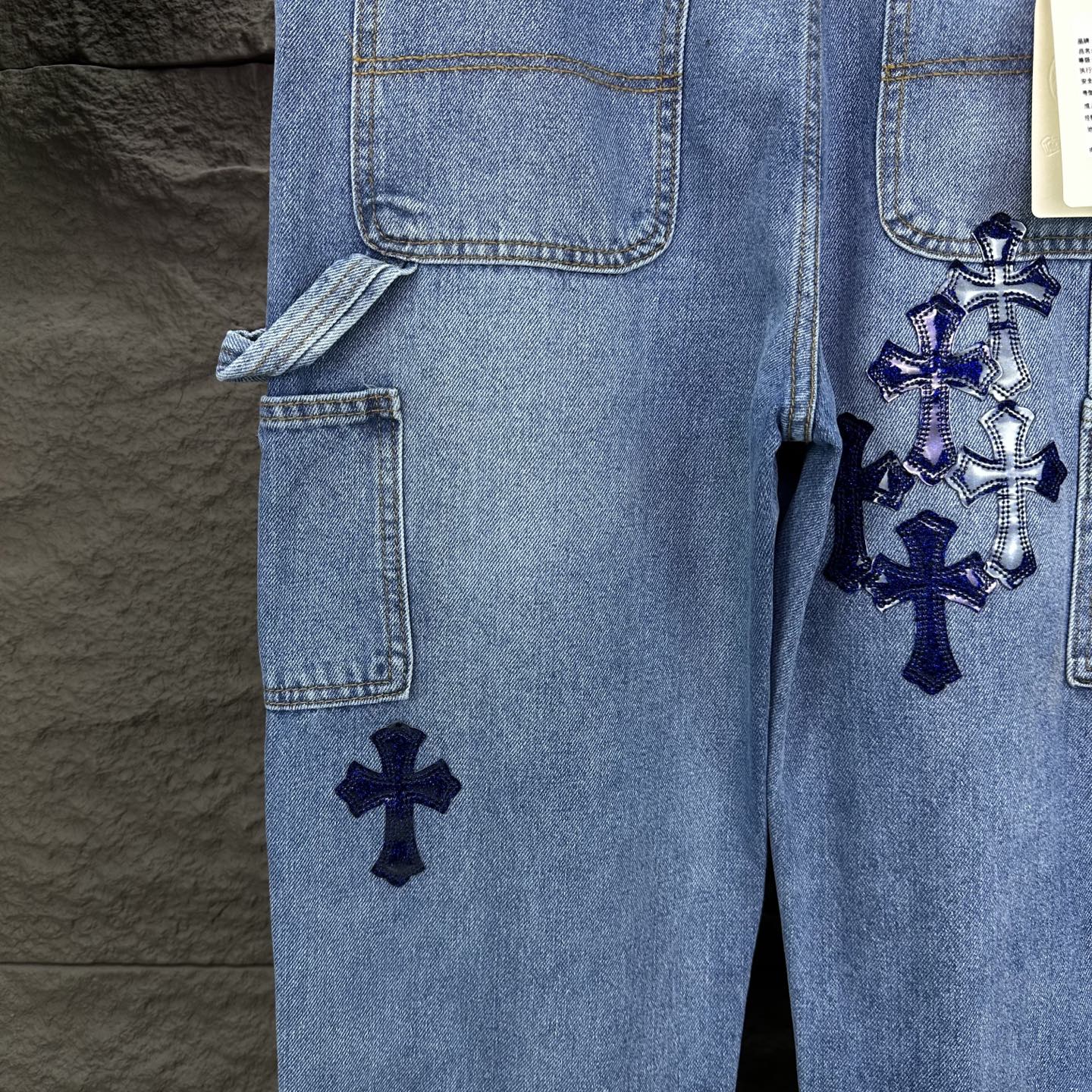 Chrome Hearts Couple Jeans Black Loose Fit