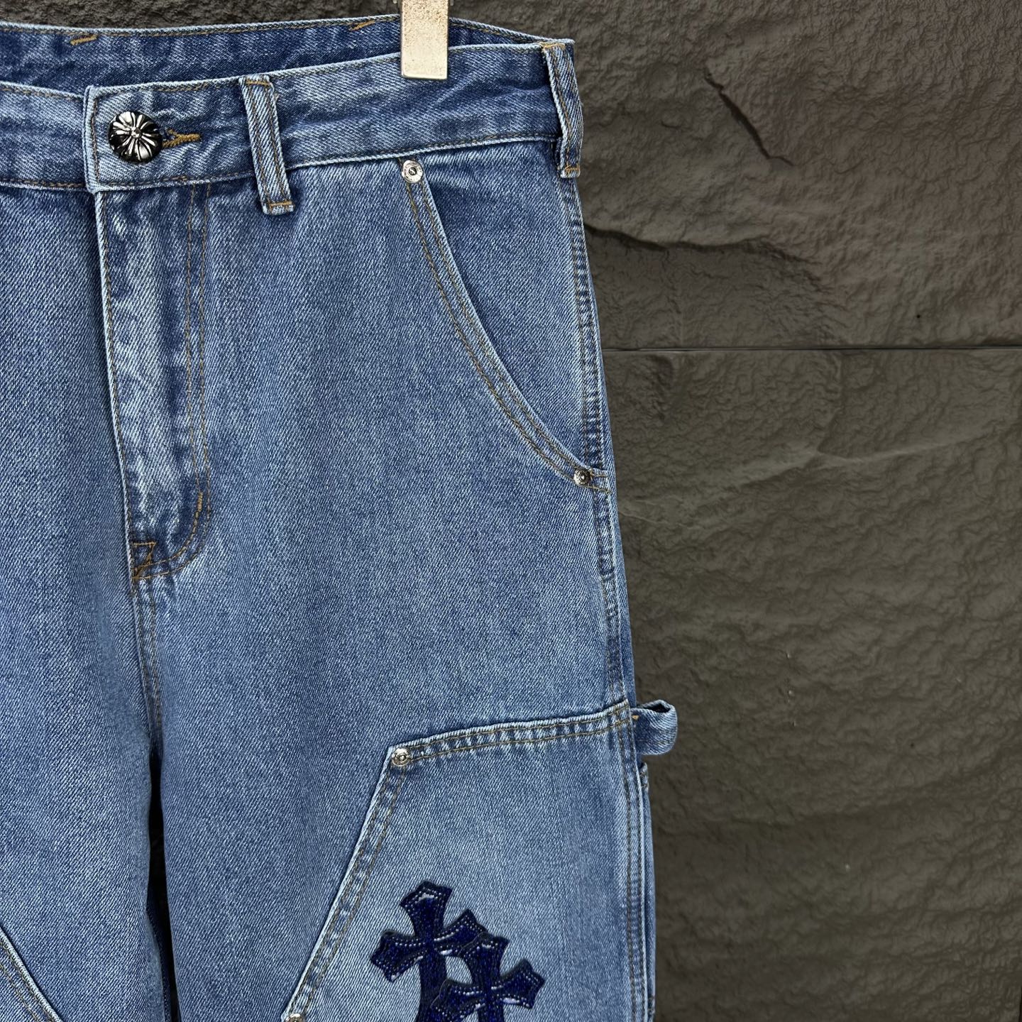 Chrome Hearts Couple Jeans Black Loose Fit