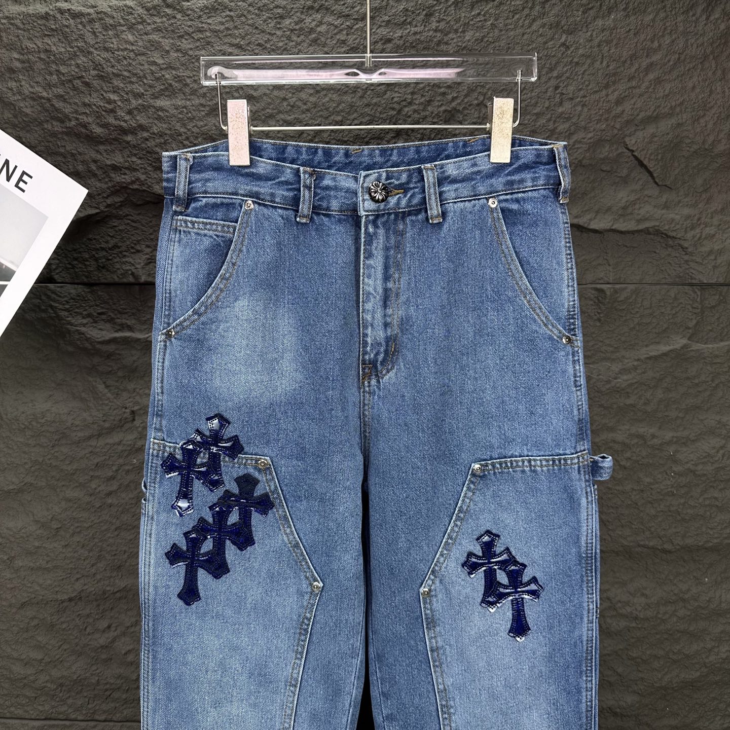 Chrome Hearts Couple Jeans Black Loose Fit