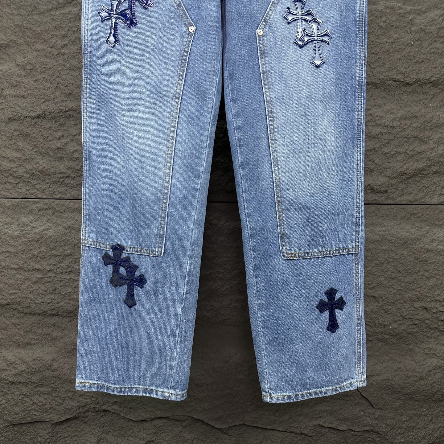 Chrome Hearts Couple Jeans Black Loose Fit