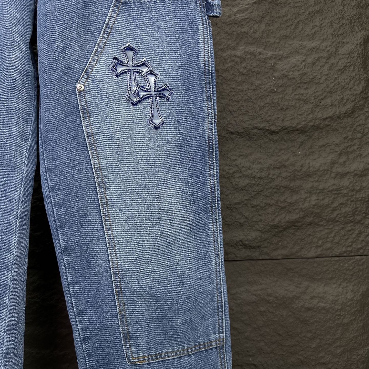 Chrome Hearts Couple Jeans Black Loose Fit