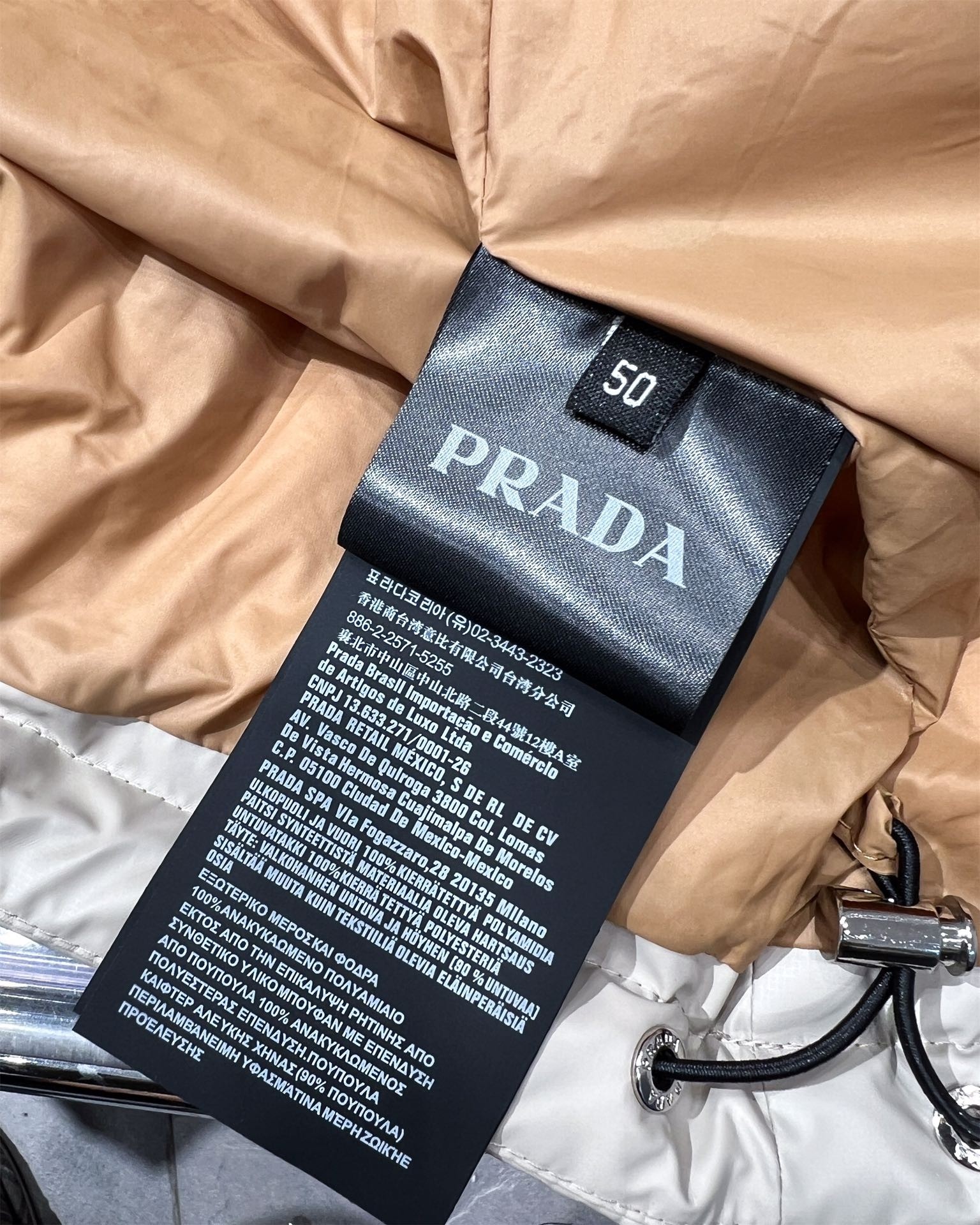 Prada Male Basic Clothing White Duck Down Black Hooded L-xl-56