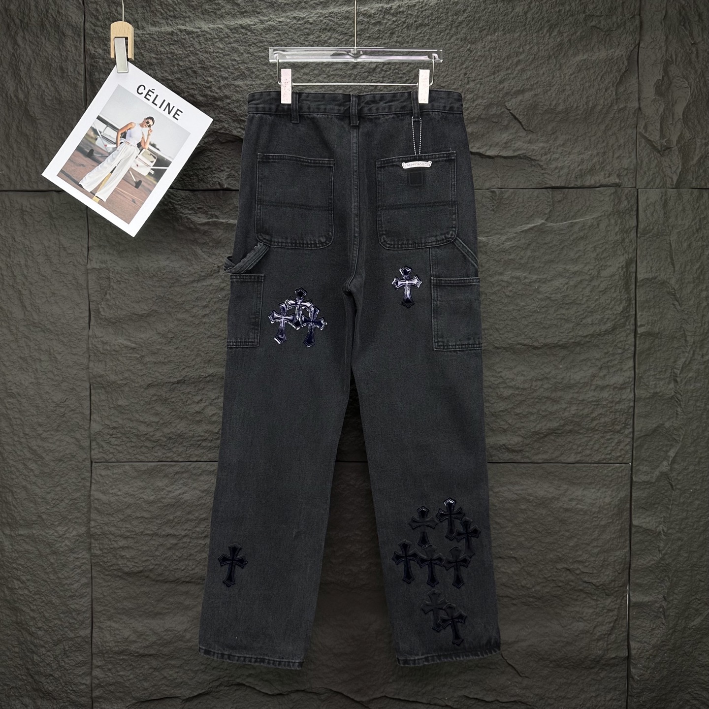 Chrome Hearts Couple Jeans Black Loose Fit