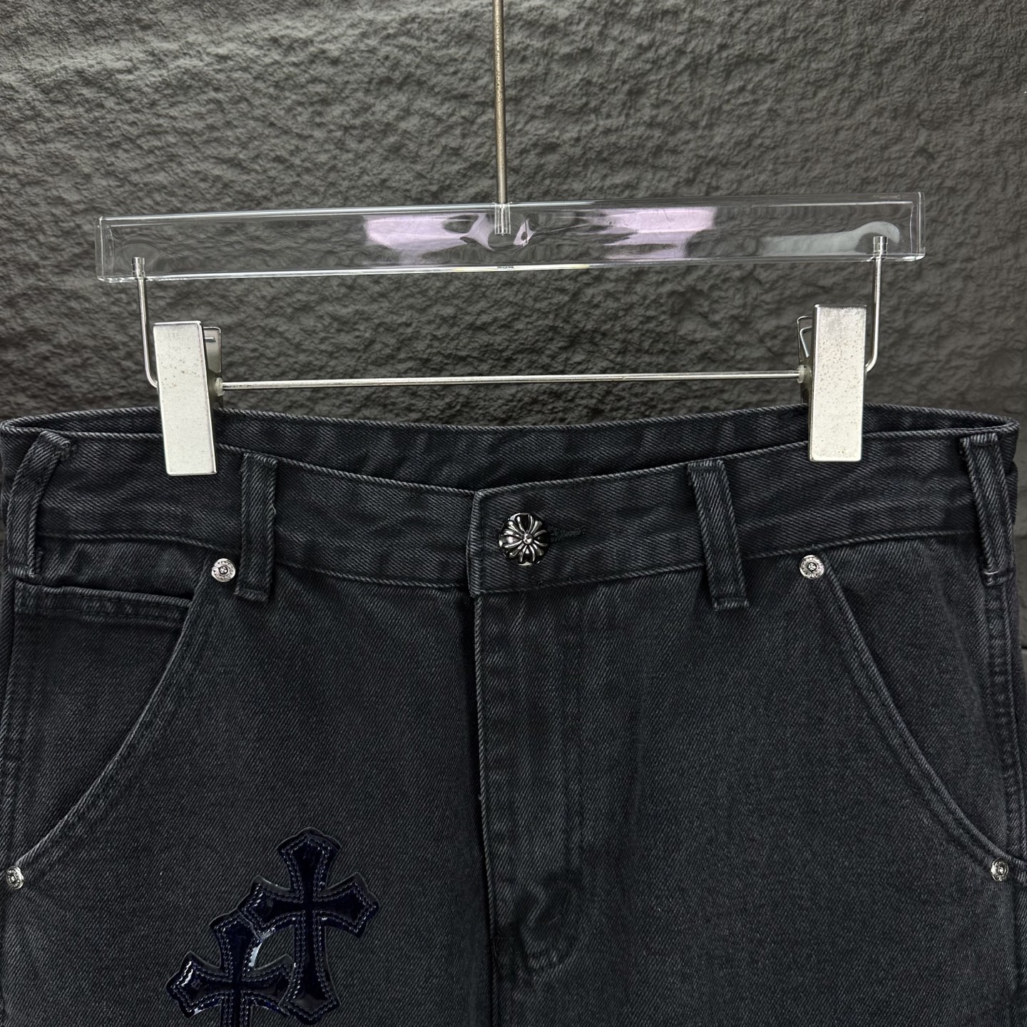 Chrome Hearts Couple Jeans Black Loose Fit