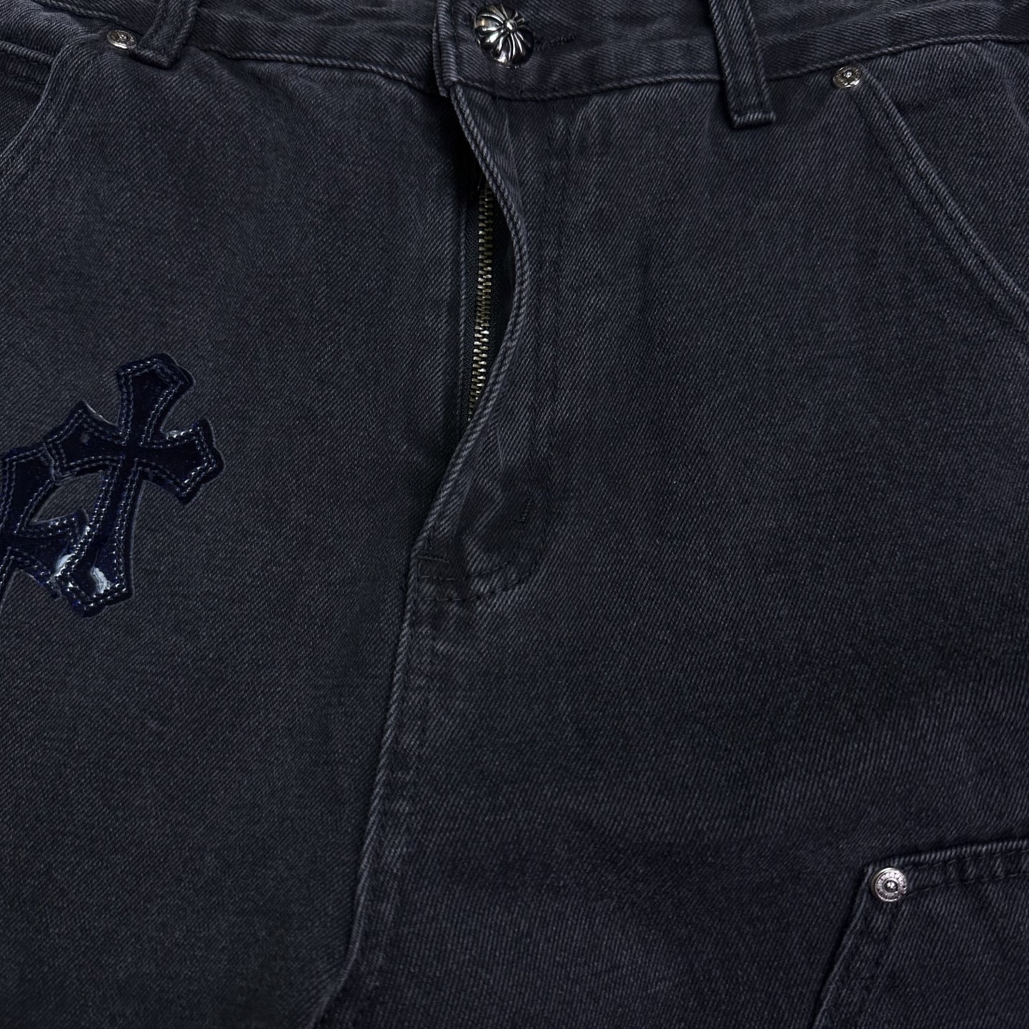 Chrome Hearts Couple Jeans Black Loose Fit