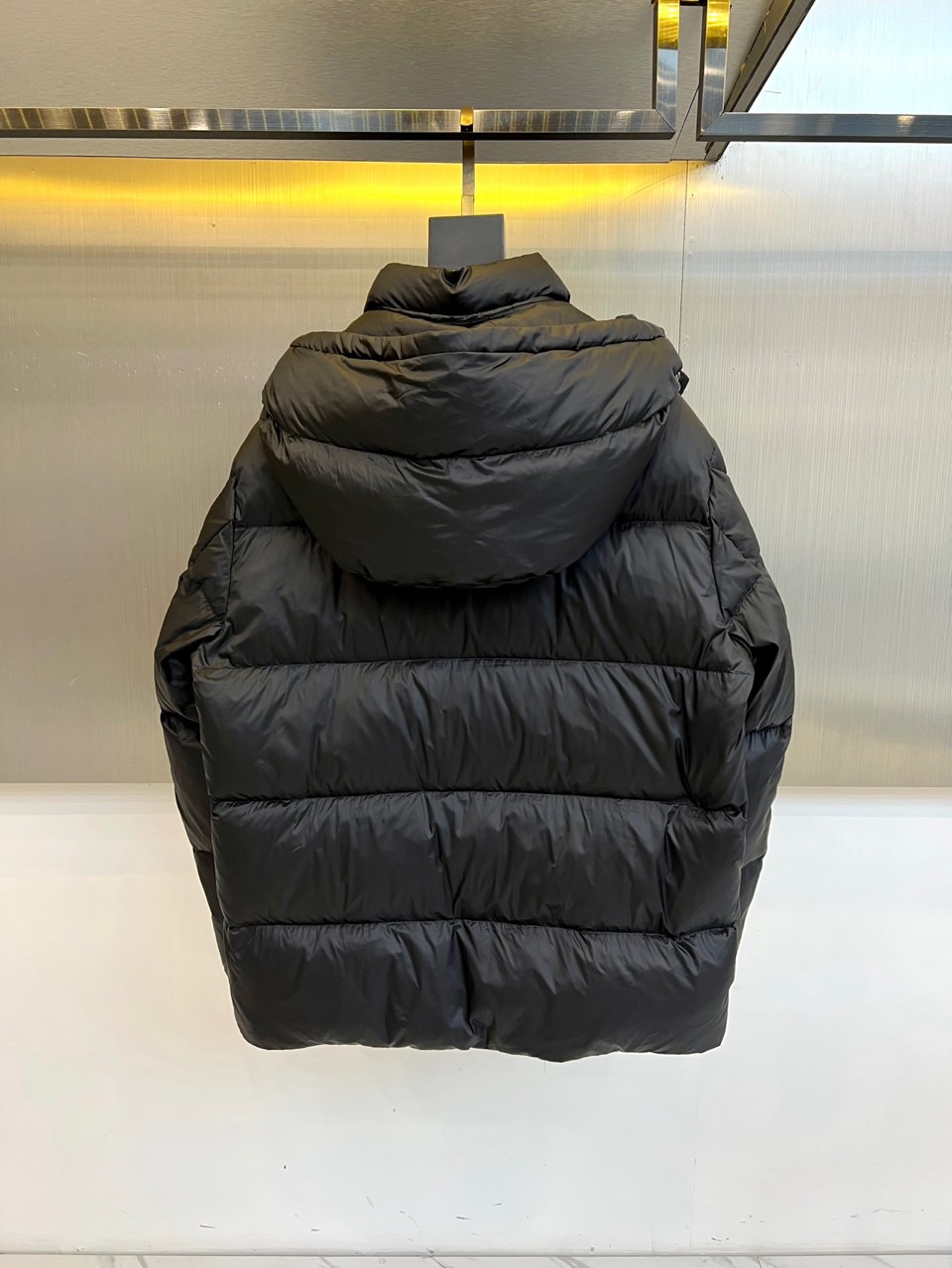 Moncler Down Jacket Goose Down Gray Hooded M-l