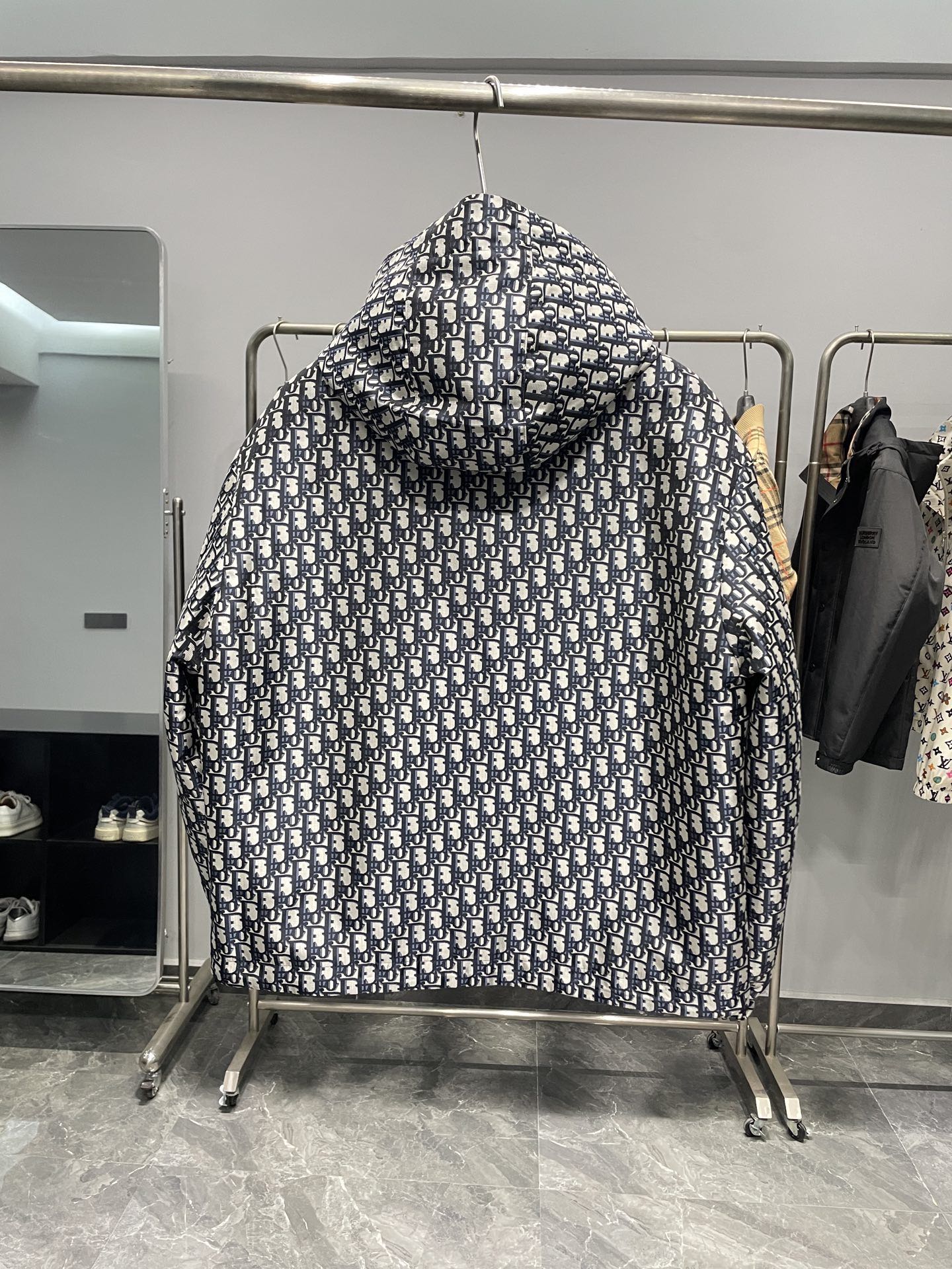 Dior Couple Jacket Cotton Blue Hooded M-l-xl