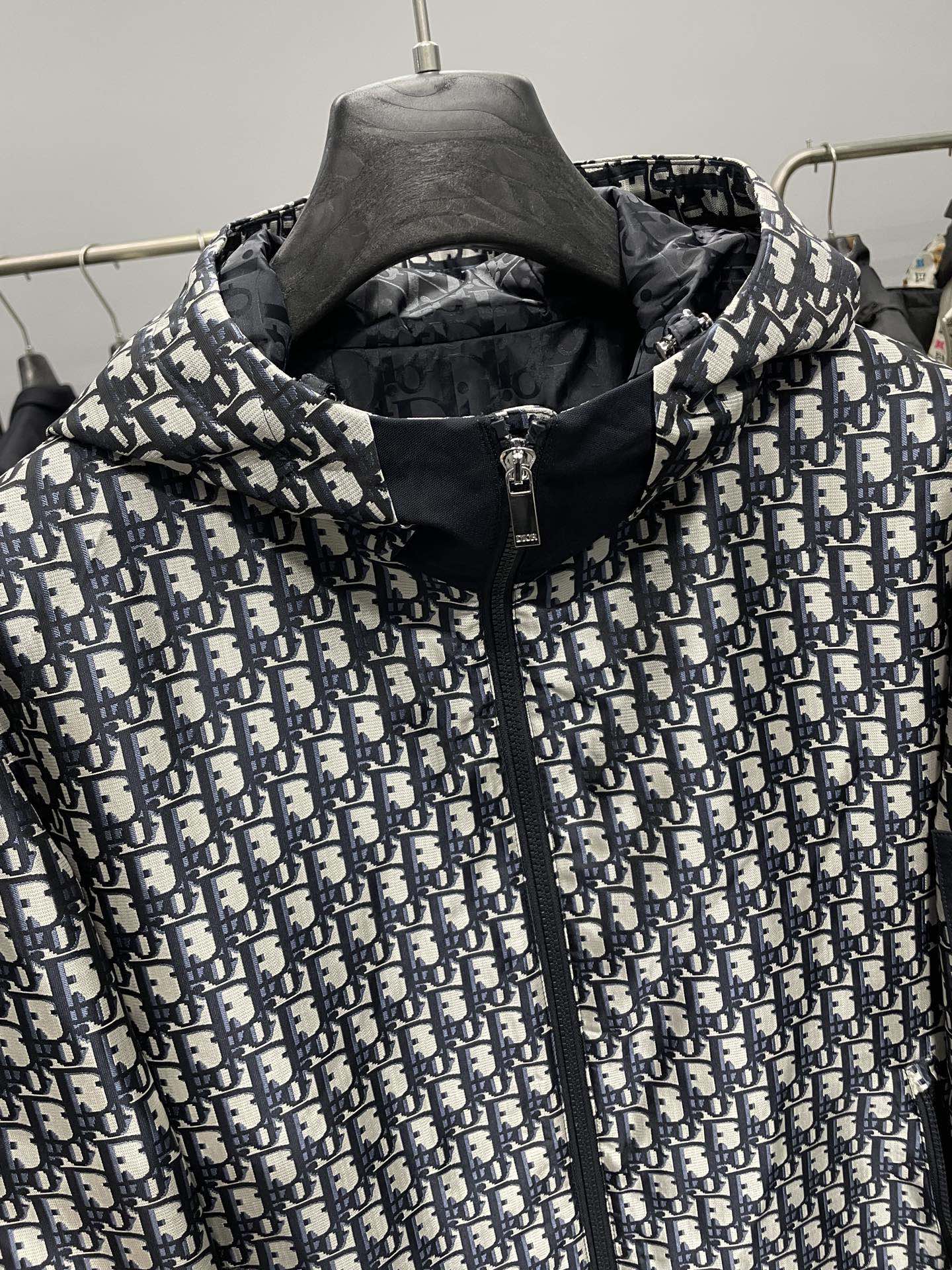 Dior Couple Jacket Cotton Blue Hooded M-l-xl