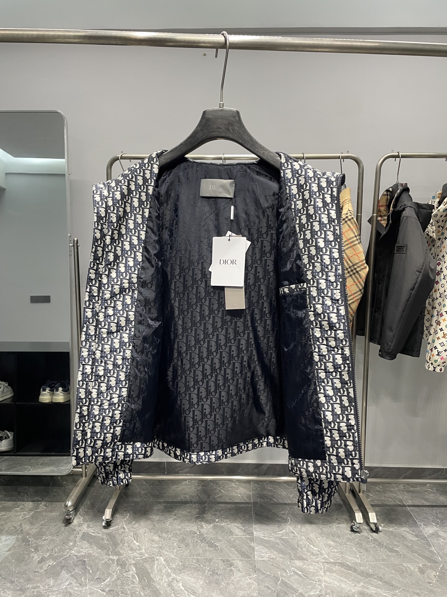 Dior Couple Jacket Cotton Blue Hooded M-l-xl