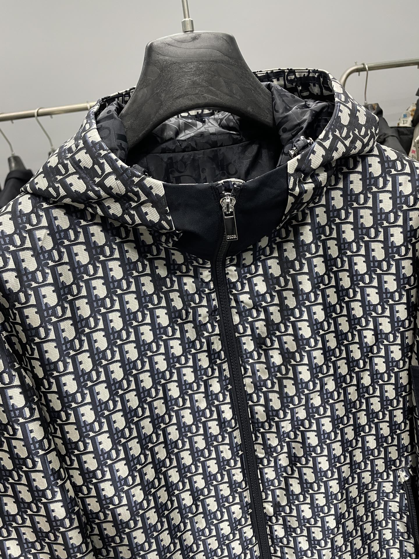 Dior Couple Jacket Cotton Blue Hooded M-l-xl