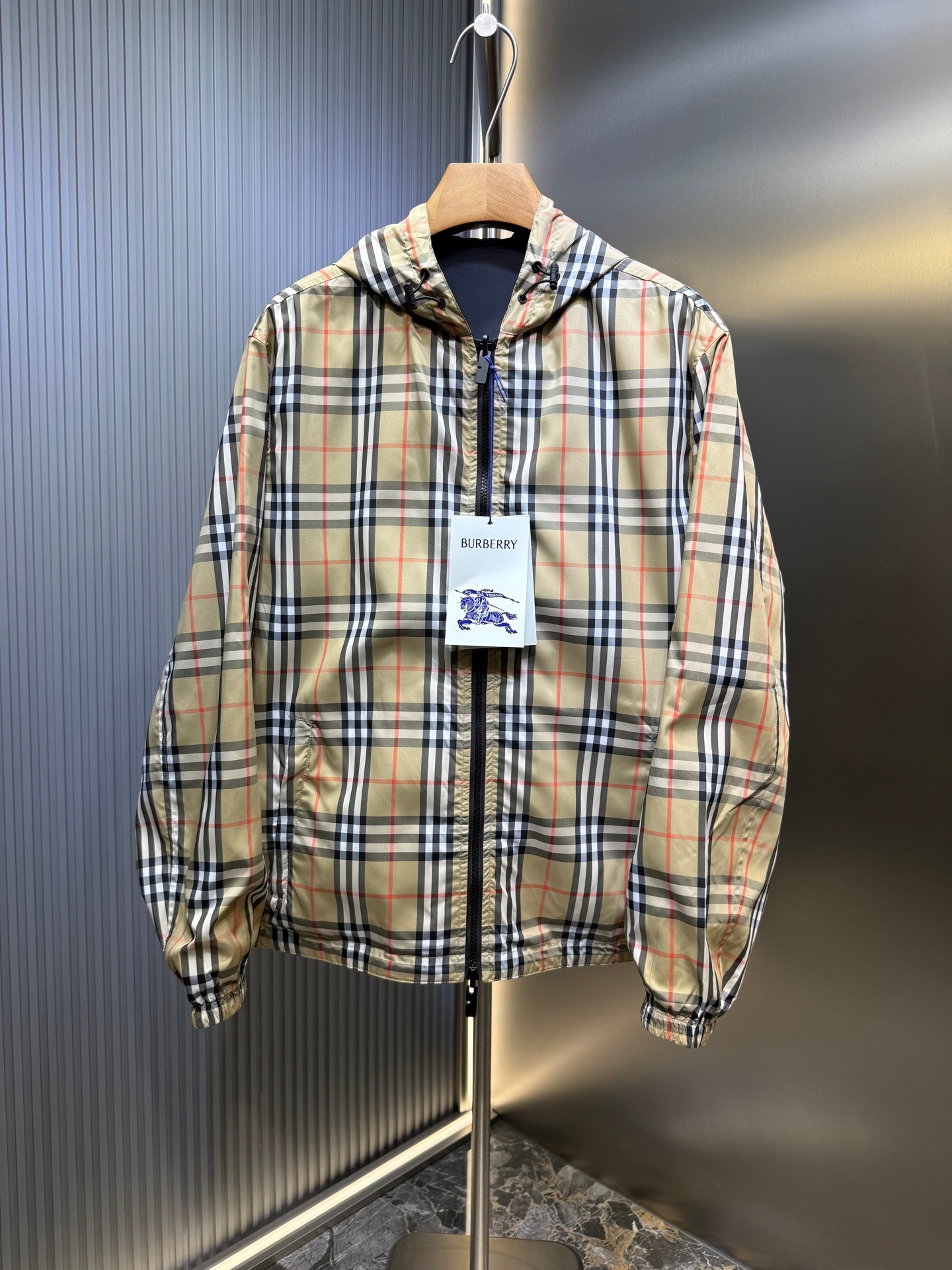 Burberry Basic Clothing Blue Hooded M-xl