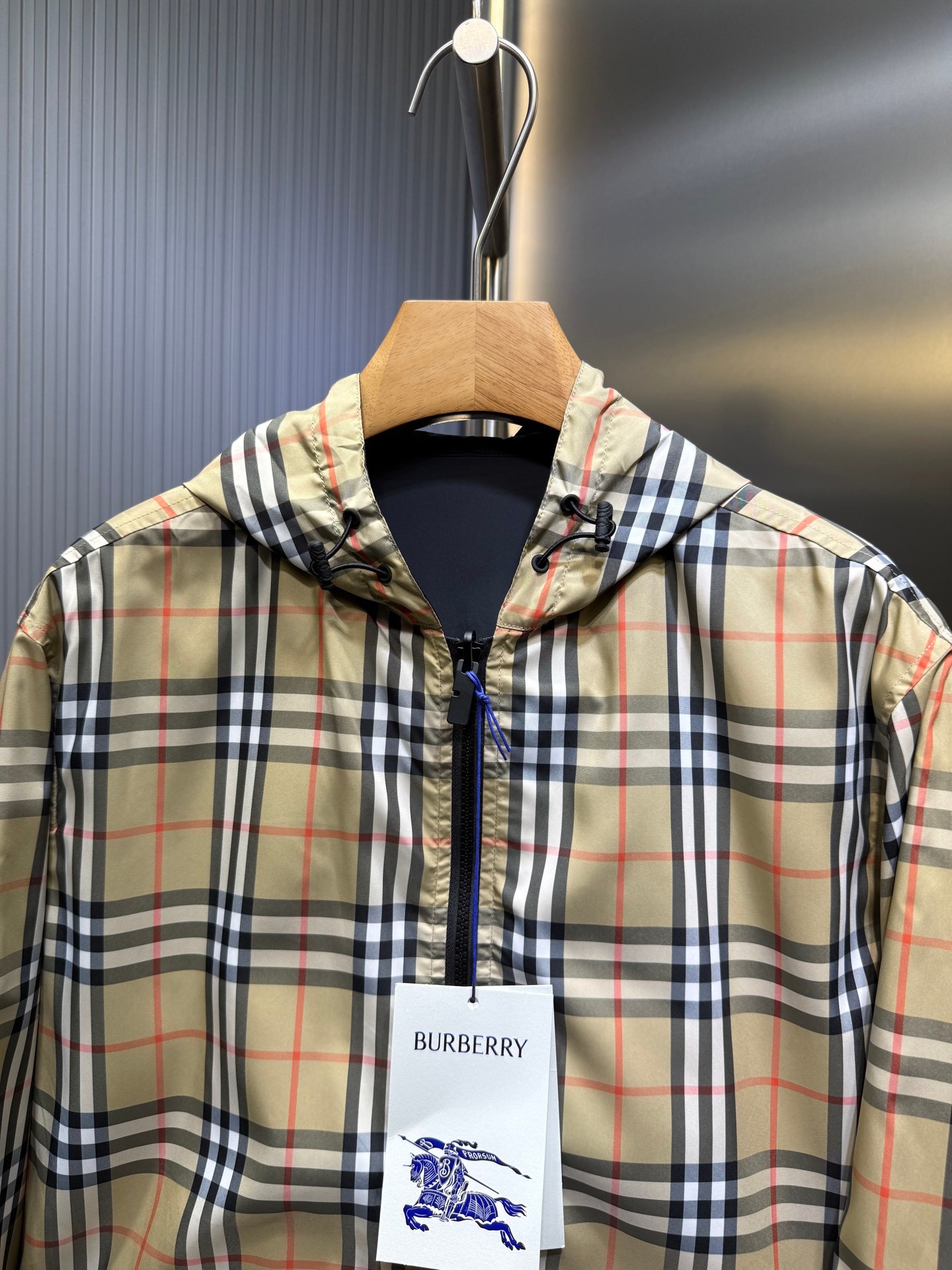 Burberry Basic Clothing Blue Hooded M-xl