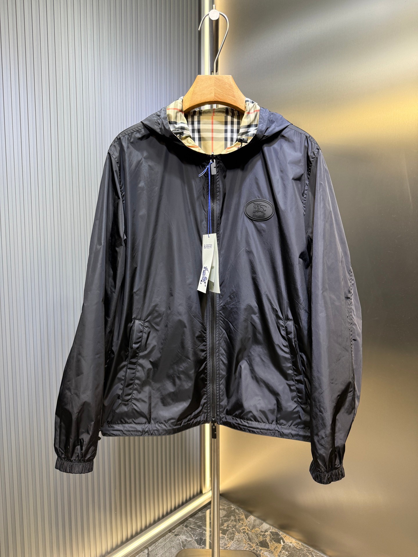 Burberry Basic Clothing Blue Hooded M-xl