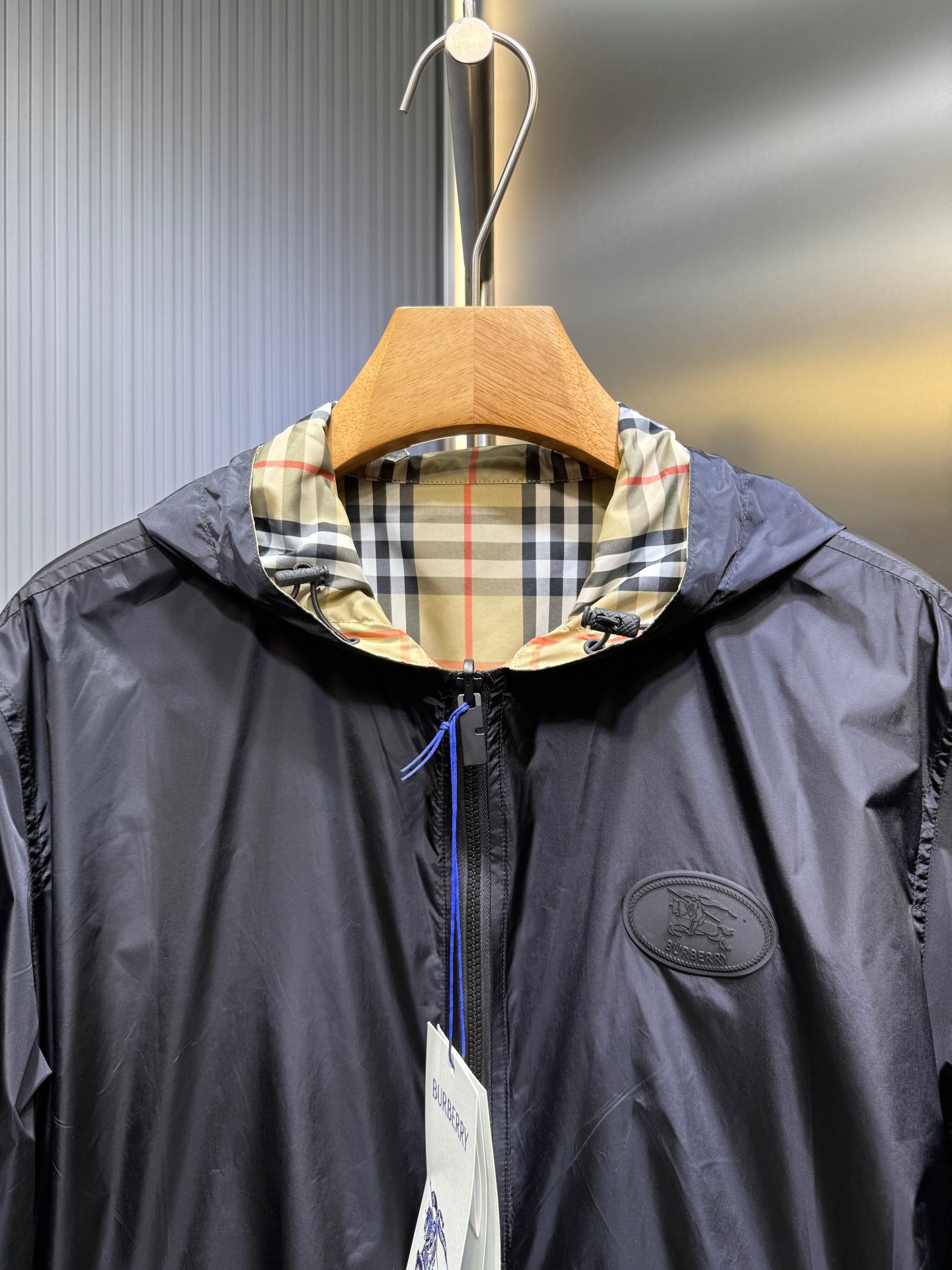 Burberry Basic Clothing Blue Hooded M-xl