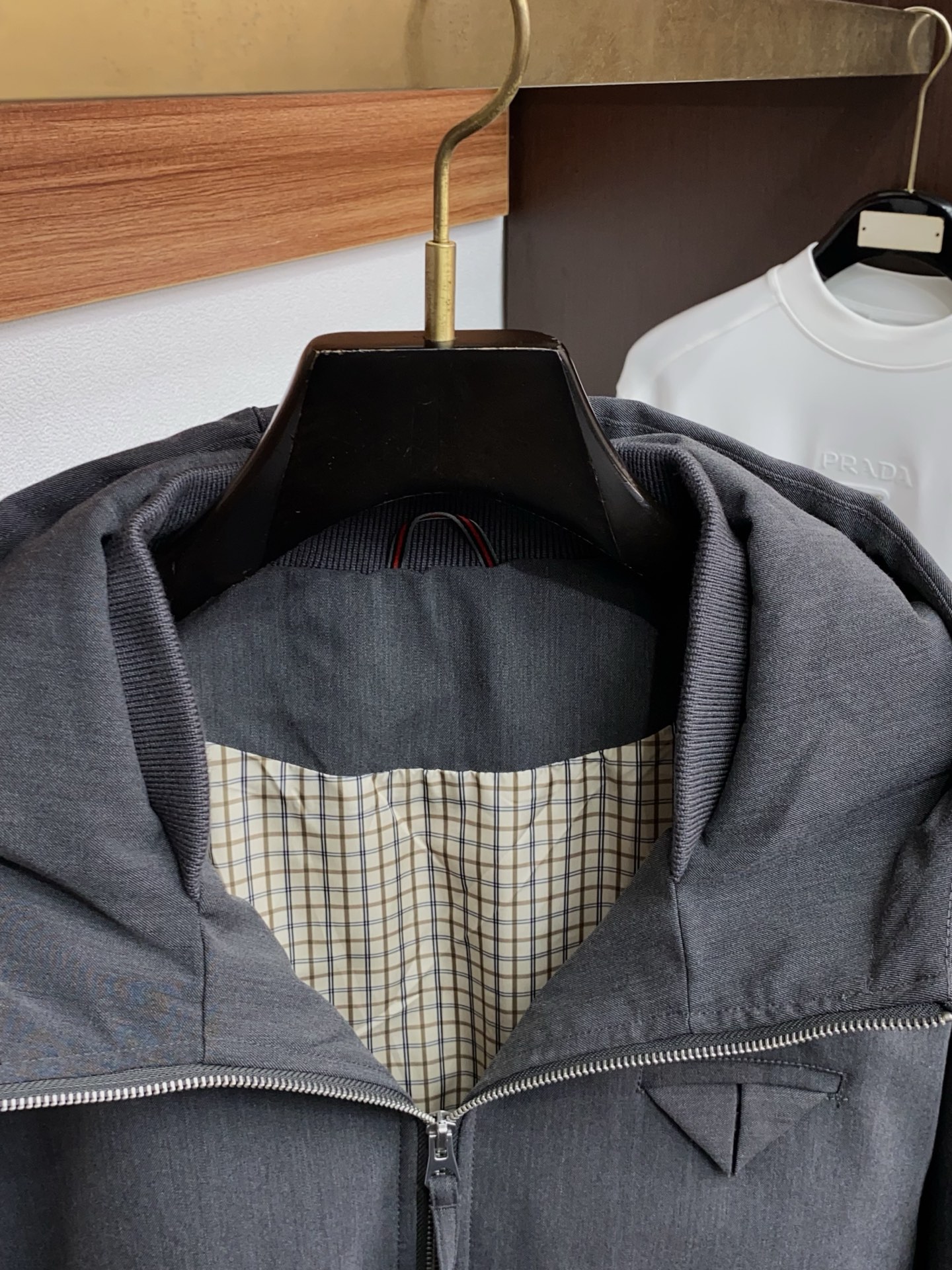 Prada Male Down Jacket White Duck Down Hooded M-l-xl