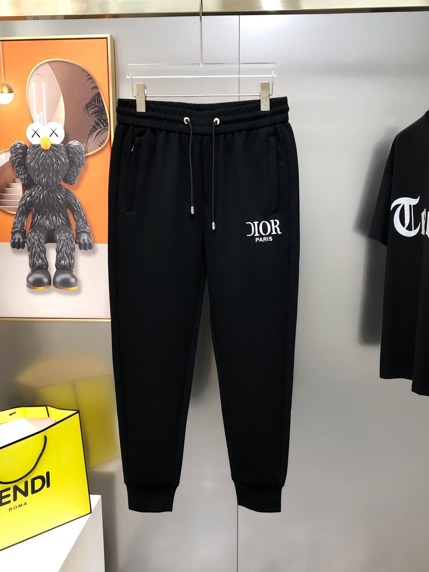Dior Male Sports Pants Cotton Black M-l-xl