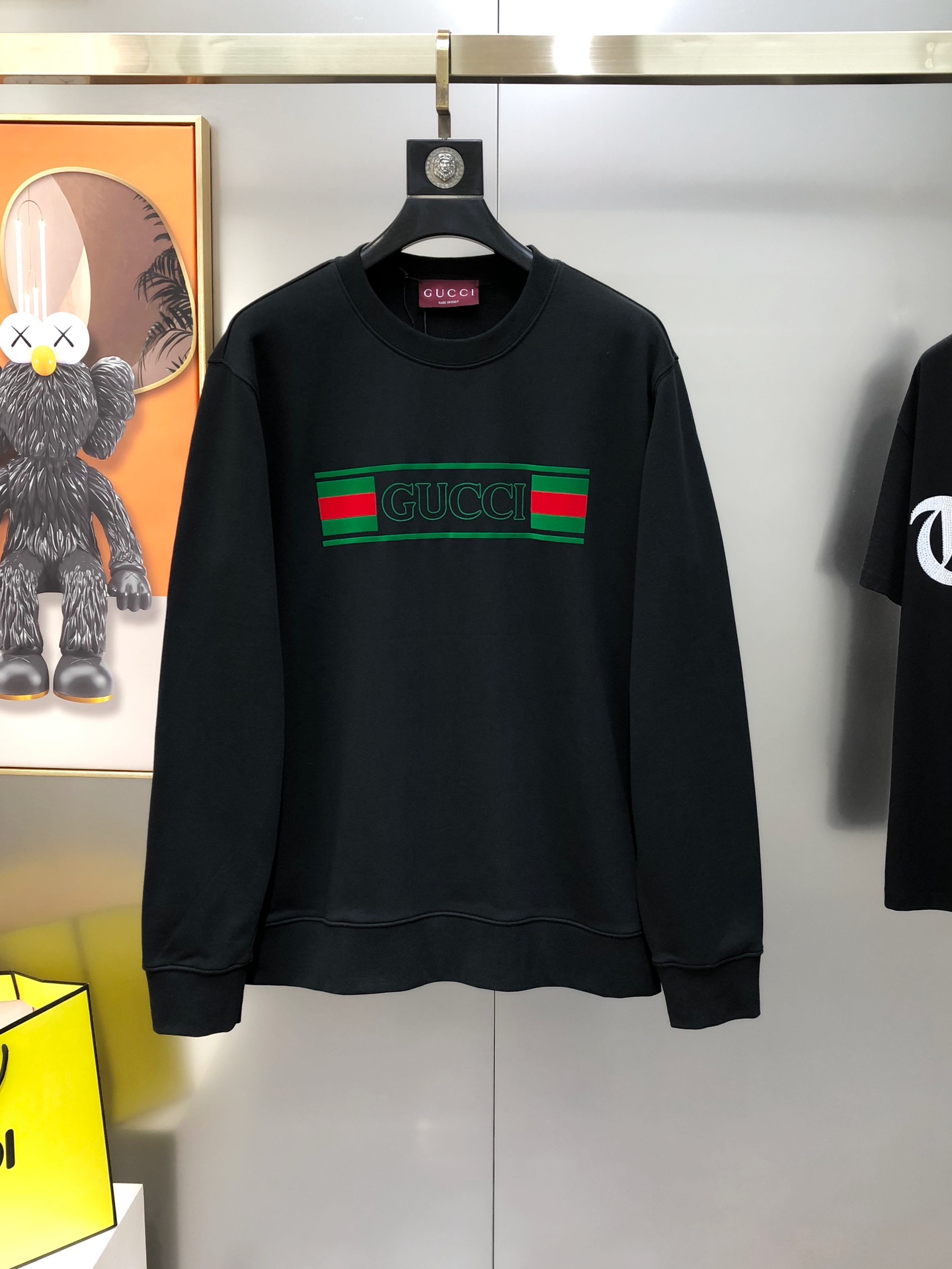 Gucci Male Hoodie Cotton Black Loose Fit S-m-l-xl