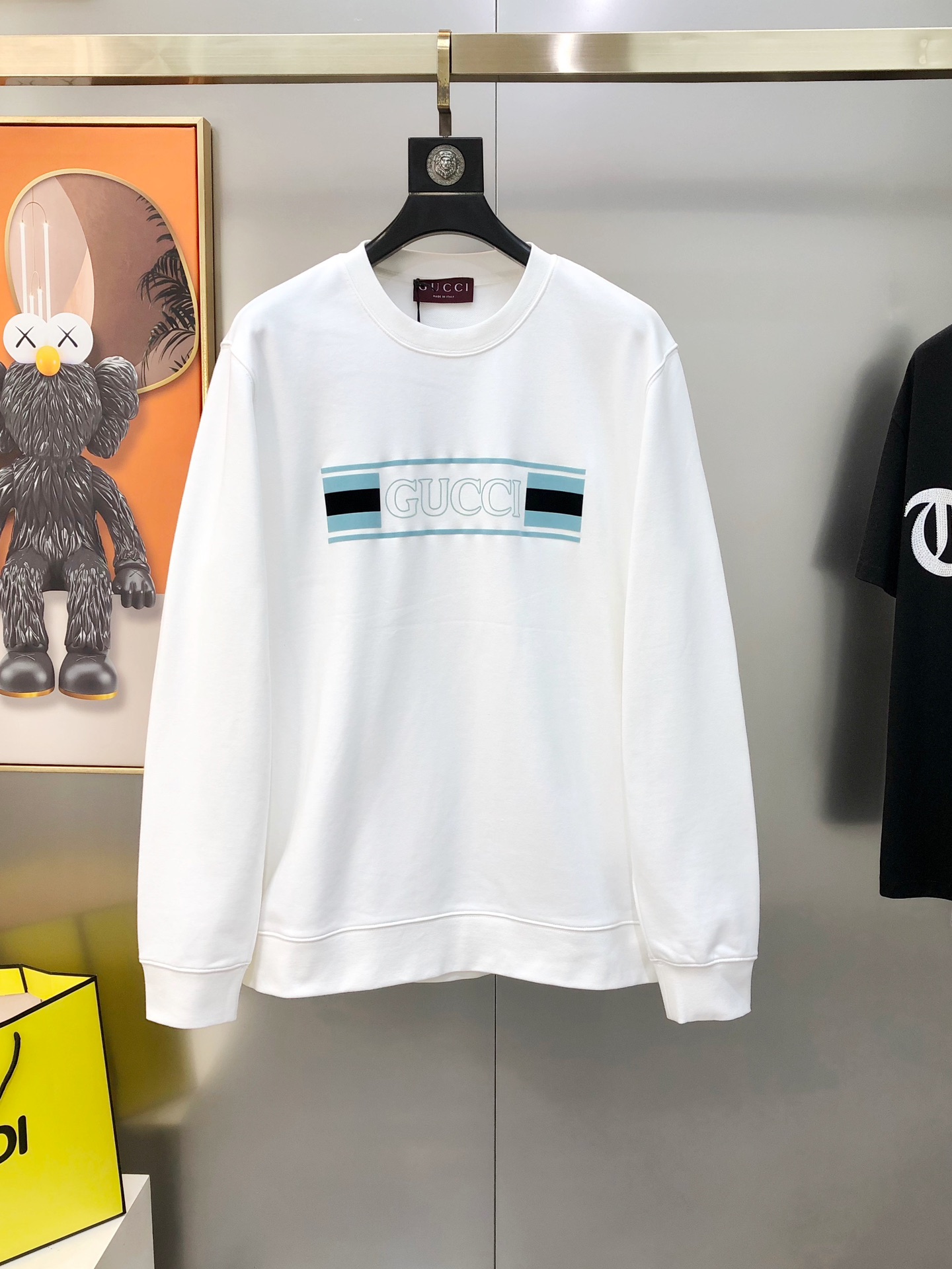 Gucci Male Hoodie Cotton Black Loose Fit S-m-l-xl