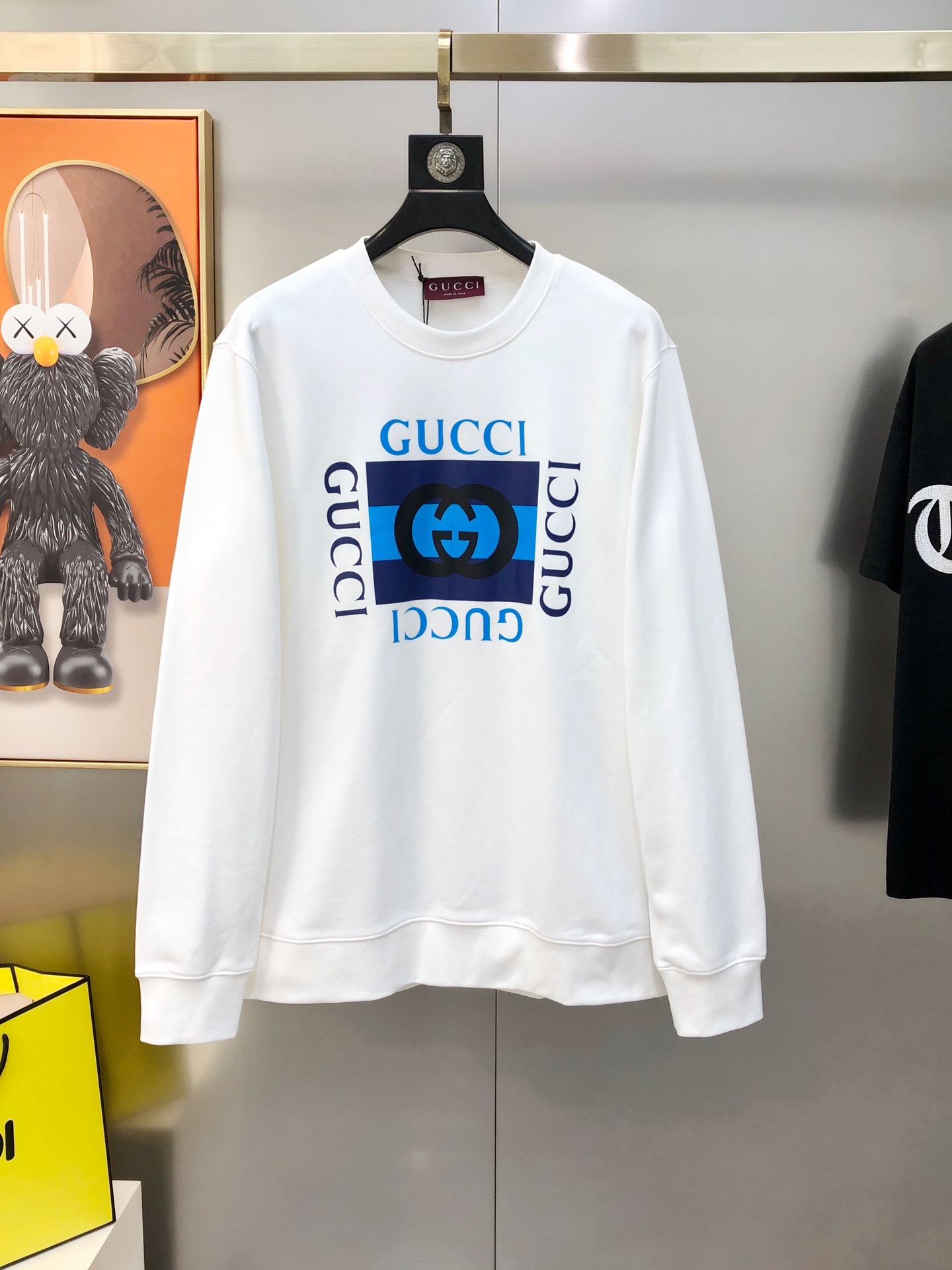 Gucci Male Hoodie Cotton Black Printed S-m-l-xl