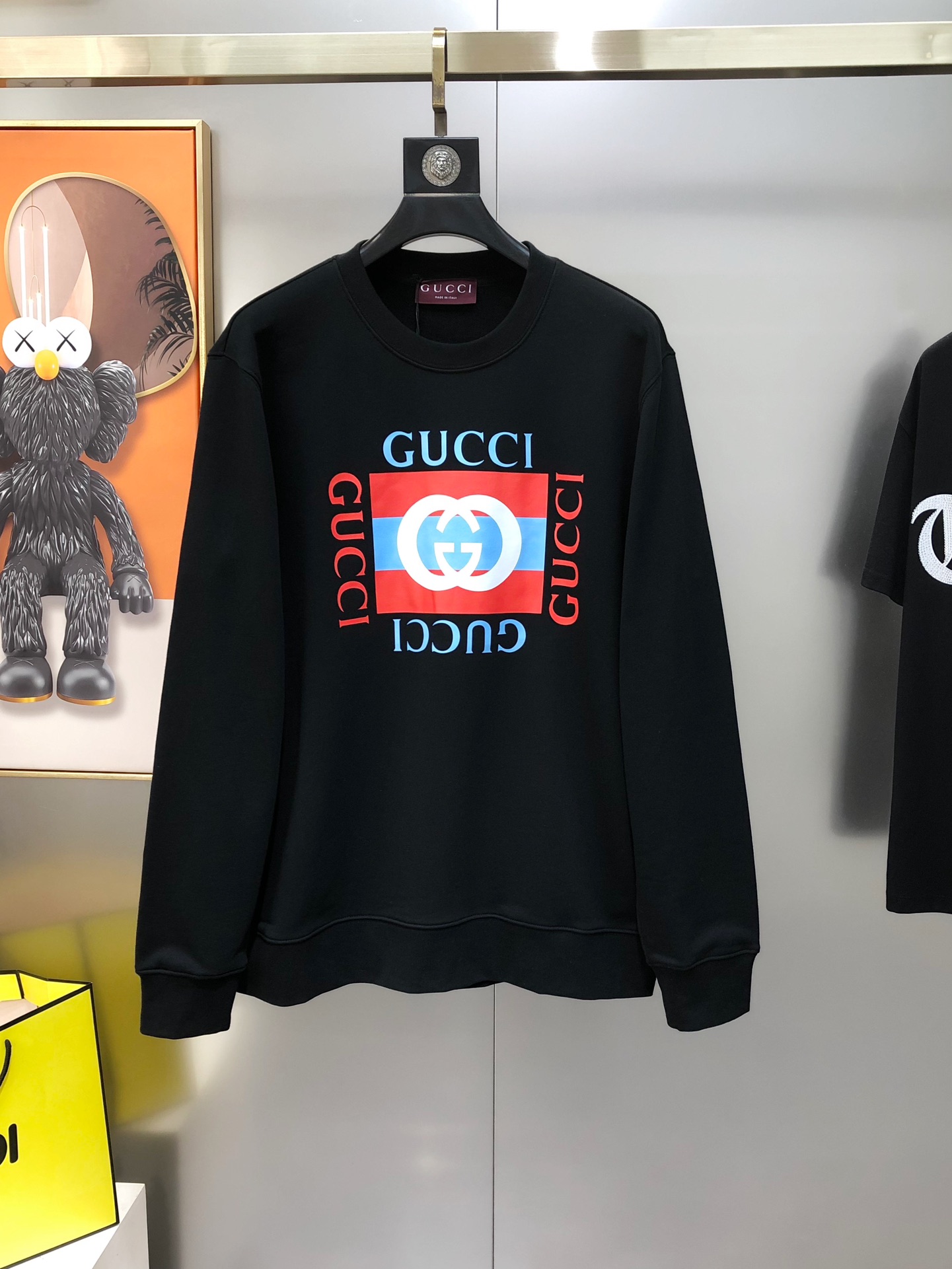 Gucci Male Hoodie Cotton Black Printed S-m-l-xl