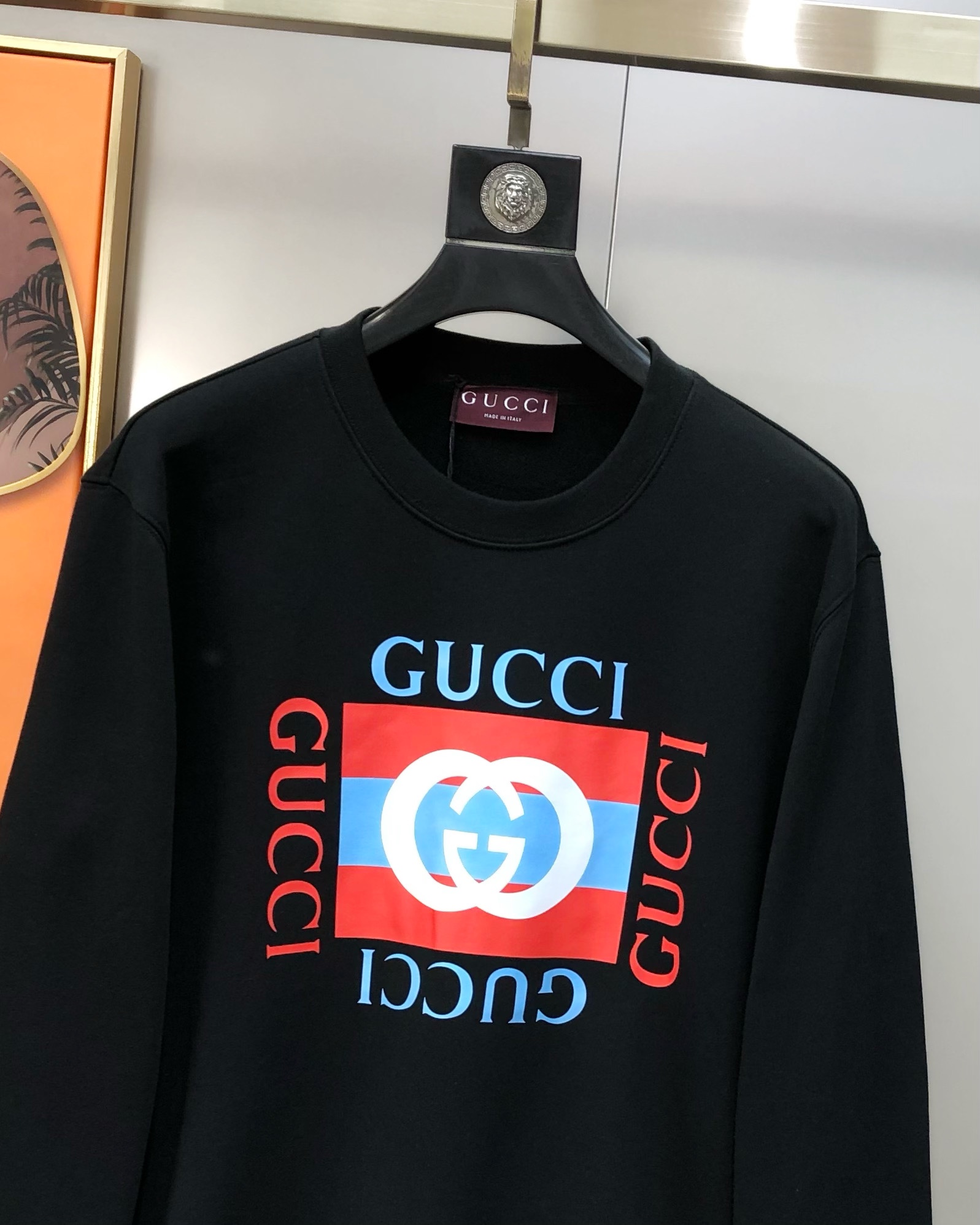 Gucci Male Hoodie Cotton Black Printed S-m-l-xl
