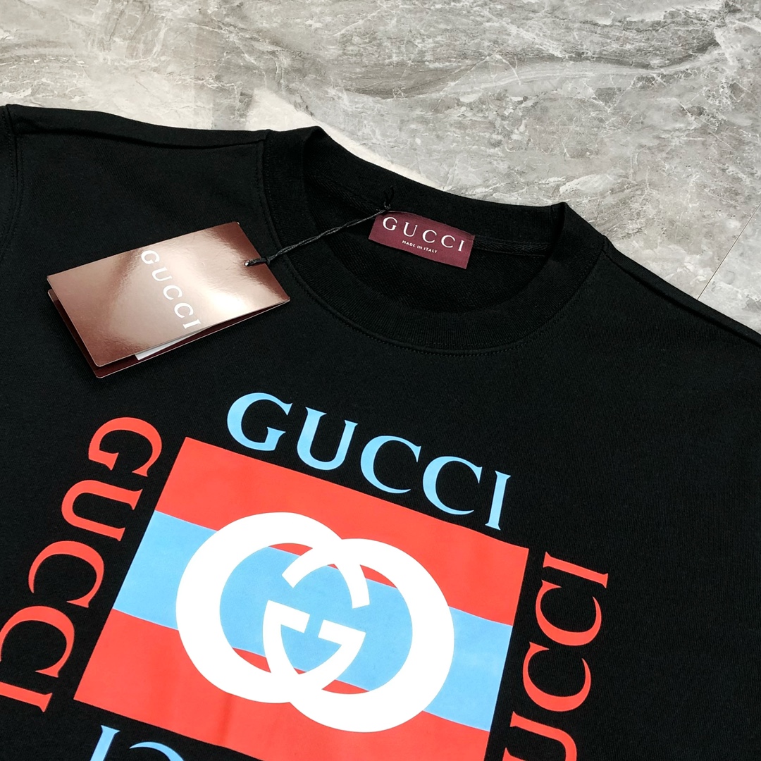 Gucci Male Hoodie Cotton Black Printed S-m-l-xl