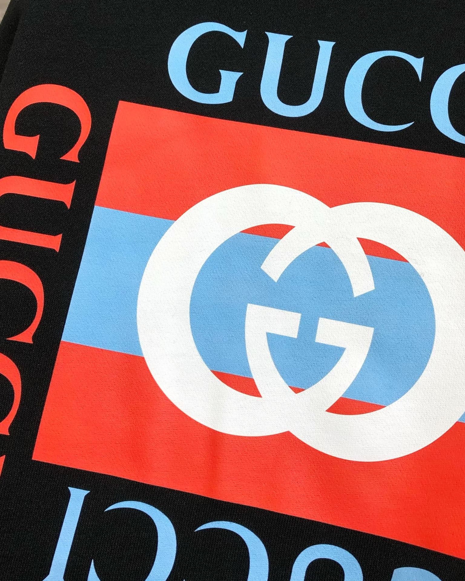 Gucci Male Hoodie Cotton Black Printed S-m-l-xl