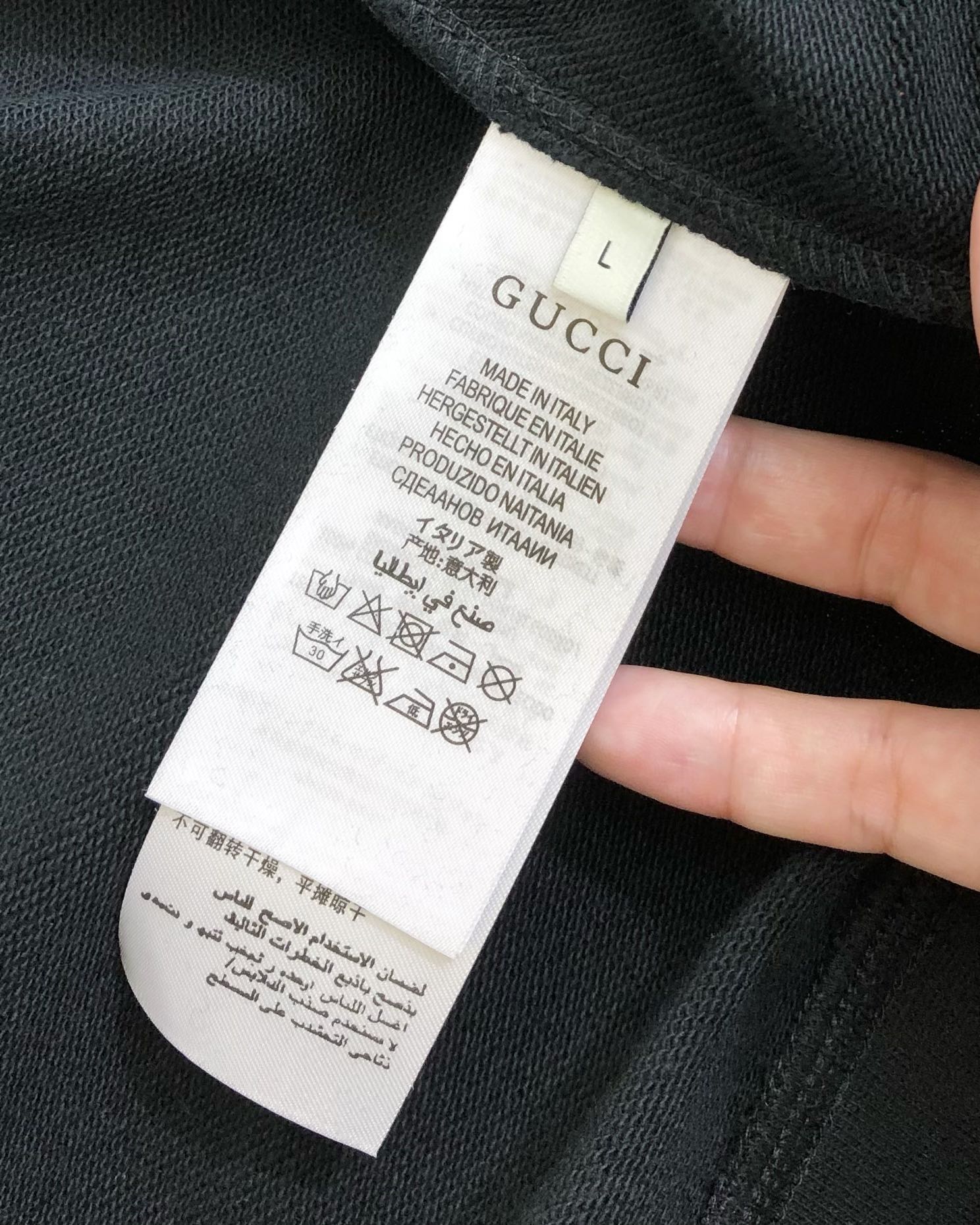 Gucci Male Hoodie Cotton Black Printed S-m-l-xl