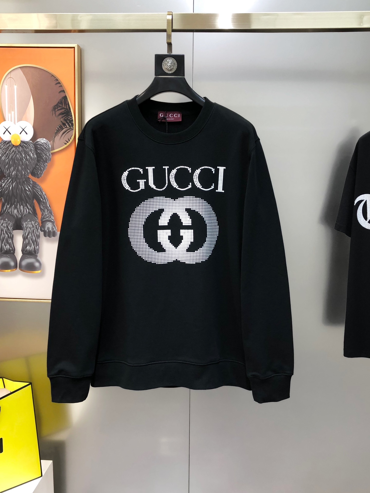 Gucci Male Hoodie Cotton Black Loose Fit S-m-l-xl