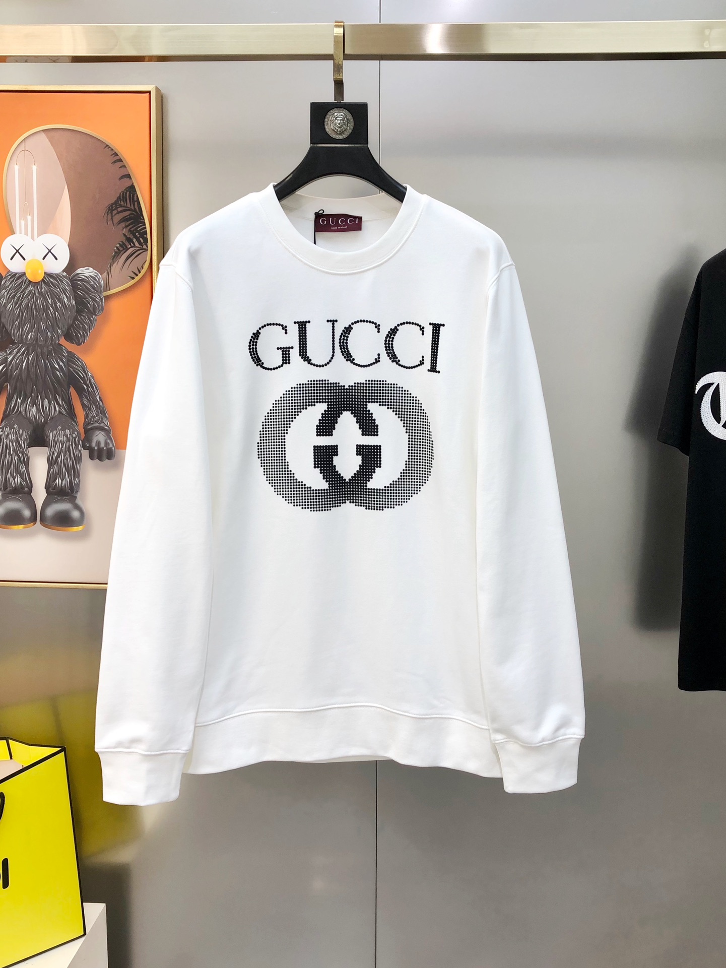 Gucci Male Hoodie Cotton Black Loose Fit S-m-l-xl