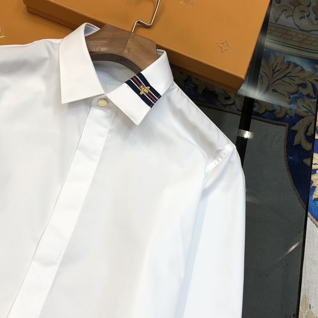 Gucci Male Shirt Cotton White Slim Fit S-l-xl