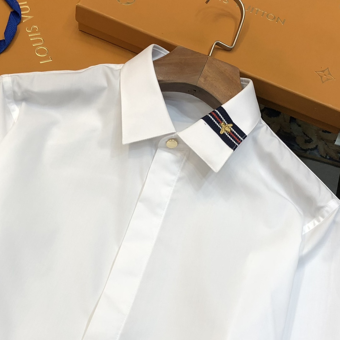 Gucci Male Shirt Cotton White Slim Fit S-l-xl