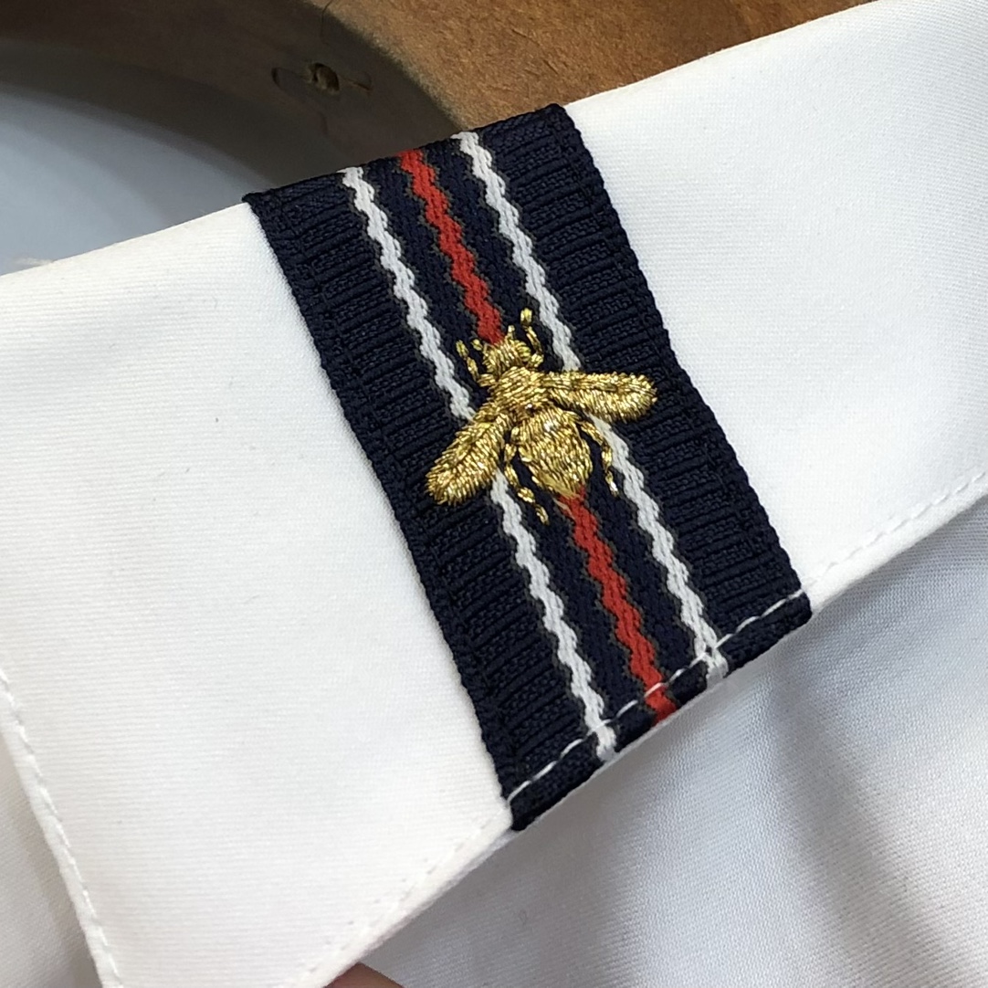 Gucci Male Shirt Cotton White Slim Fit S-l-xl