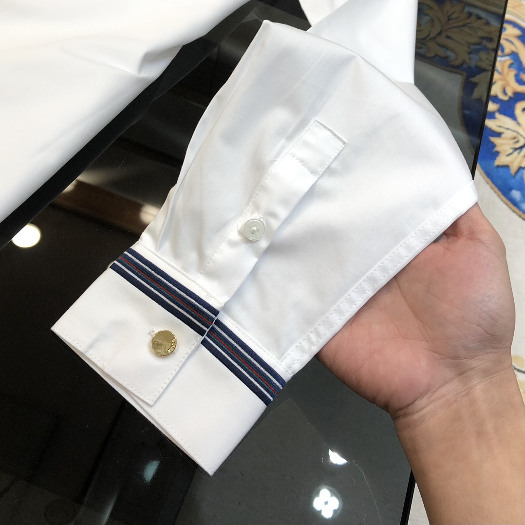 Gucci Male Shirt Cotton White Slim Fit S-l-xl