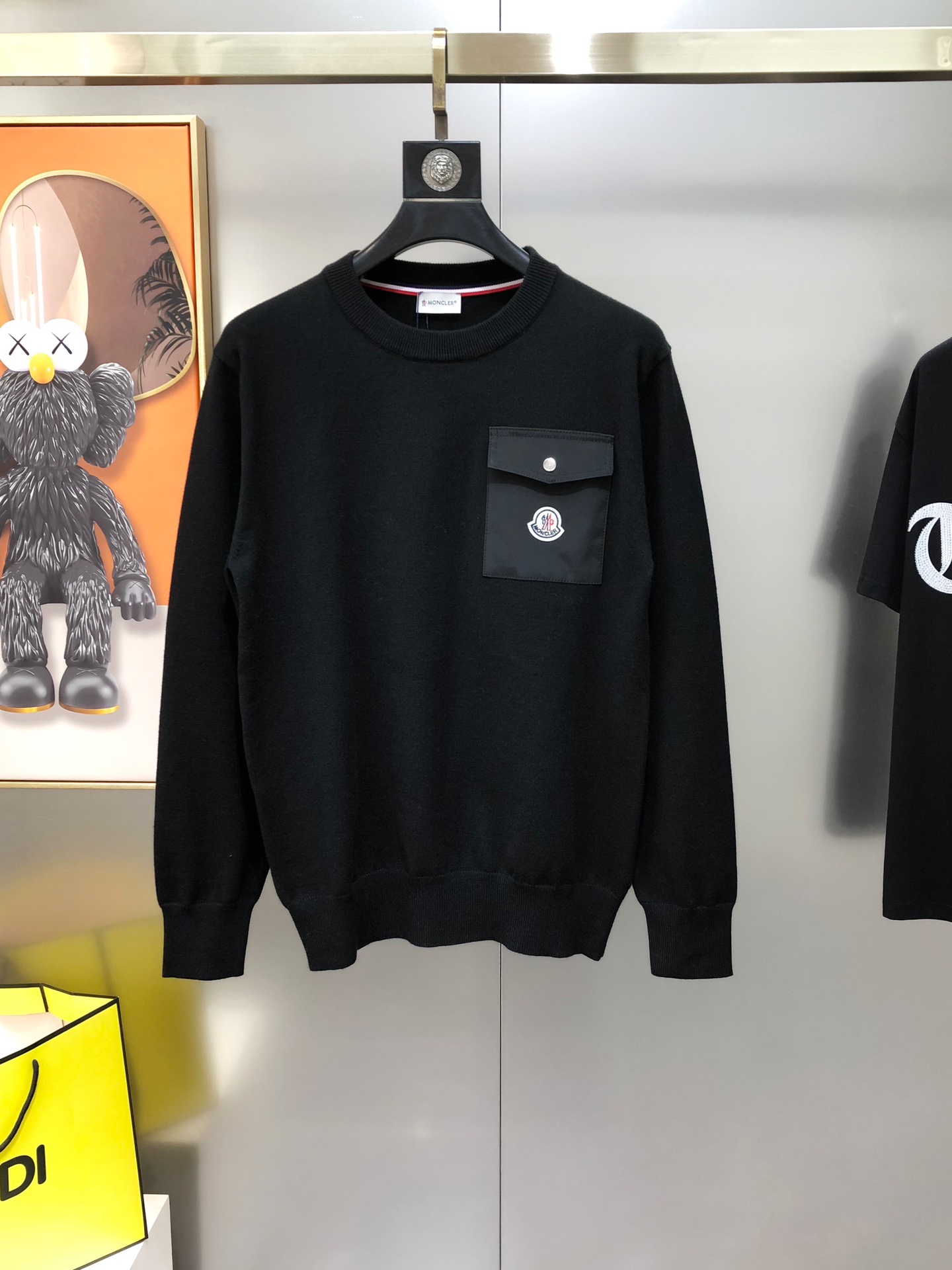 Moncler Male Basic Clothing Wool Black M-l-xl