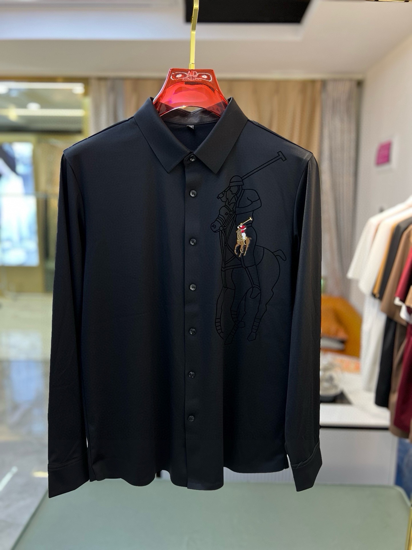 Male Shirt Cotton Black M-l-xl