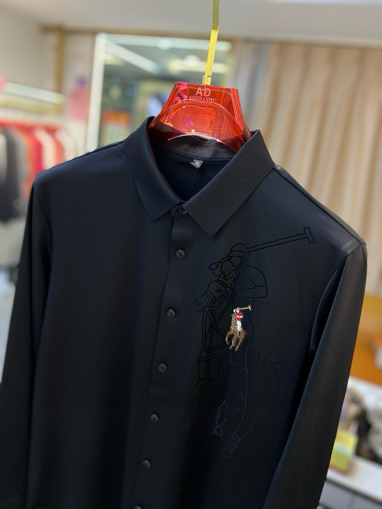 Male Shirt Cotton Black M-l-xl