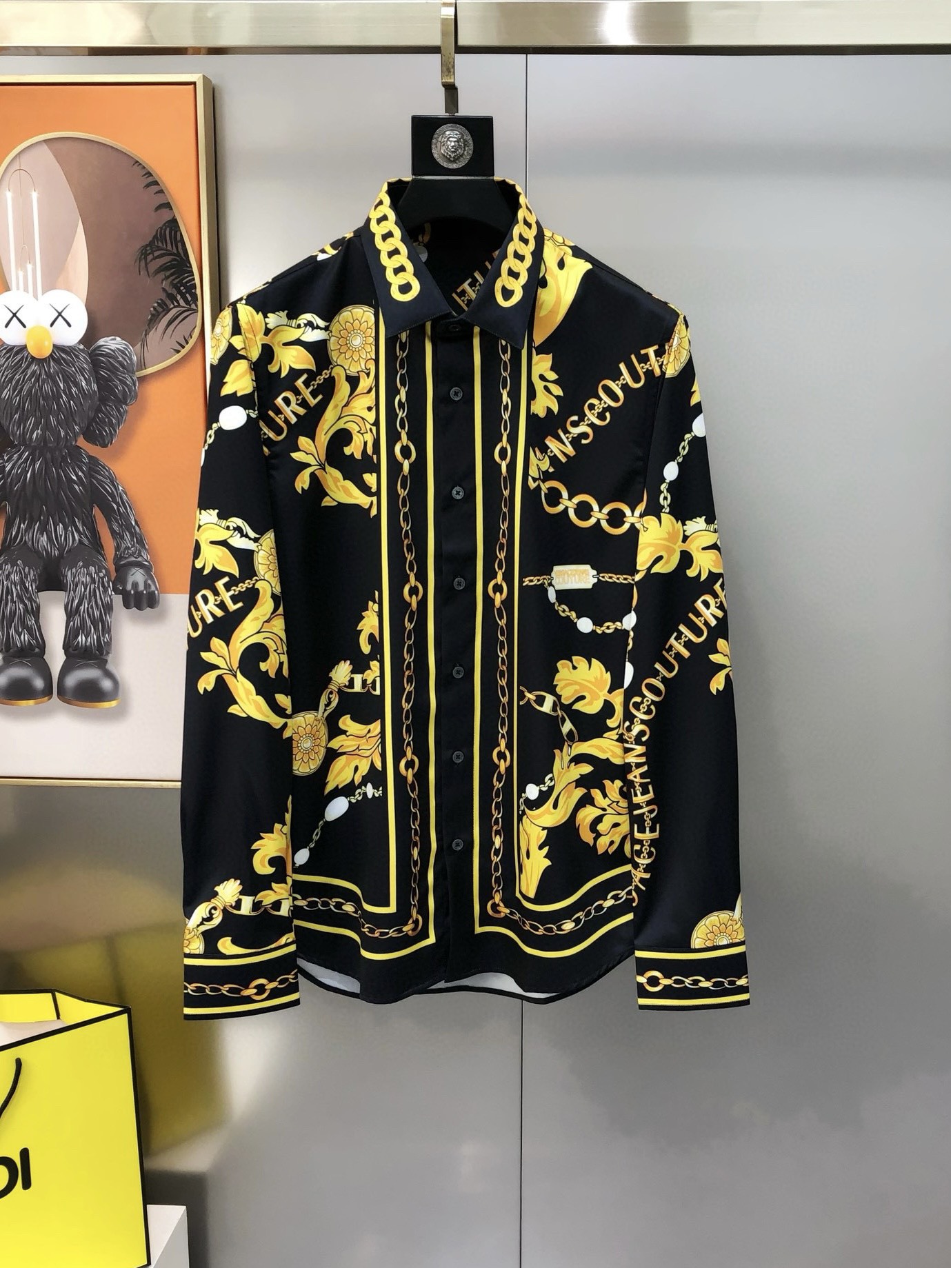 Versace Male Shirt Cotton Printed S-l-xl