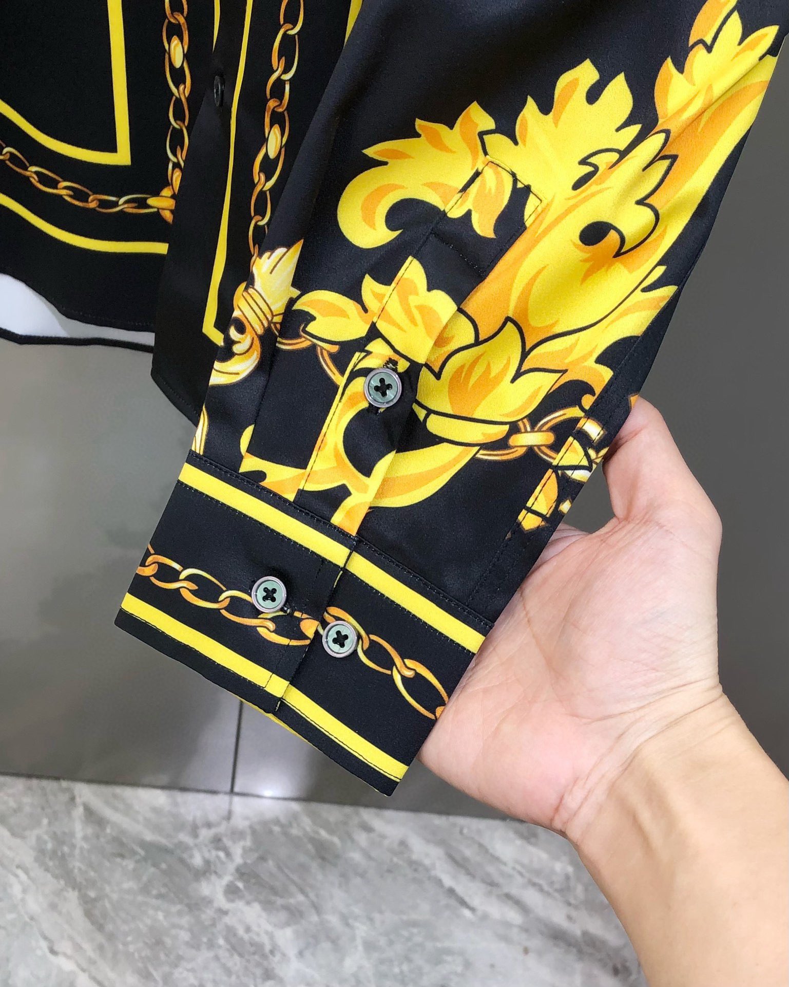 Versace Male Shirt Cotton Printed S-l-xl